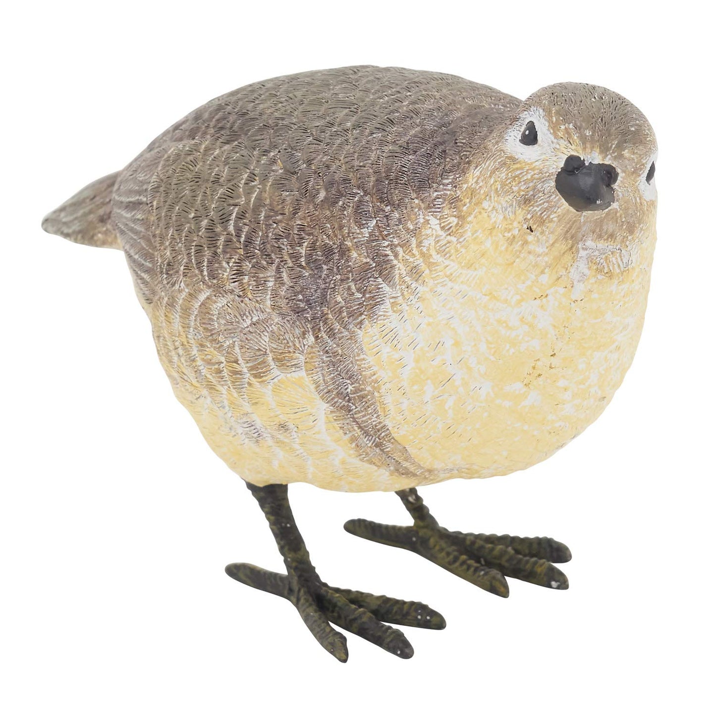 Fennco Styles 4" H Decorative Brown Resin Perched Bird Sculpture Figurine for Farmhouse, Tabletop, Bookshelf, Garden, Christmas and Holiday Décor