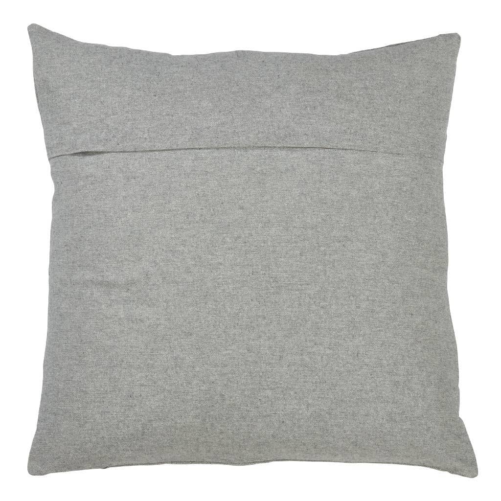 Fennco Styles Pintuck Diamond Design Cotton Down Filled Decorative Throw Pillow 18" W x 18" L – Grey Textured Accent Cushion for Home, Couch, Bedroom, Living Room and Office Décor
