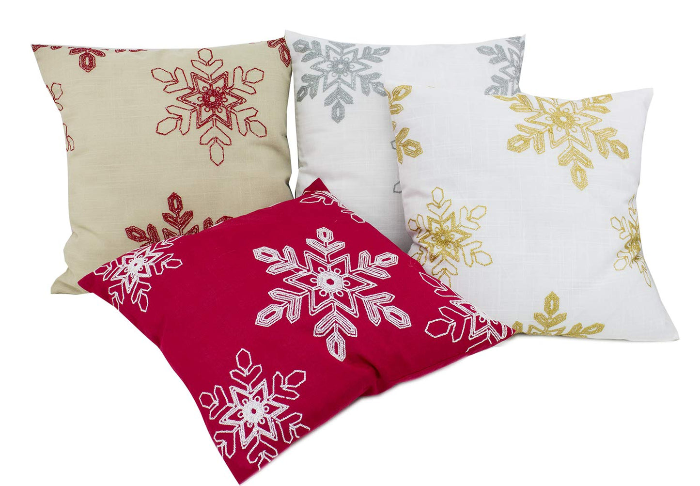 Fennco Styles Holiday Nivalis Collection Snowflake Design Christmas Decorative Throw Pillow - 3 Colors