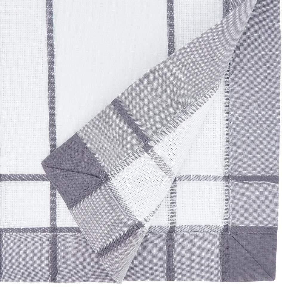 Fennco Styles Neutral Banded Border Design Tablecloth - Decorative Table Cover for Everyday Use, Dining Table Décor, Banquets, Family Gatherings and Special Occasions