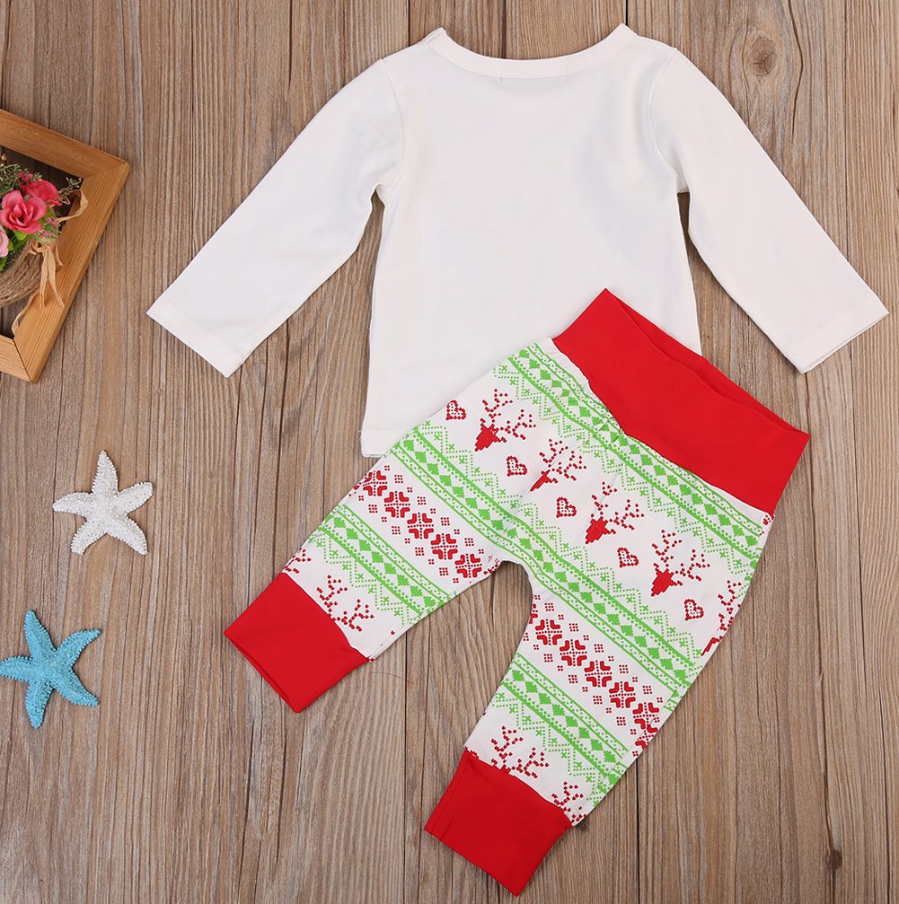 stylesilove Infant Baby Holiday ELF Size Cotton Top and Pants 2 pcs Outfit Set