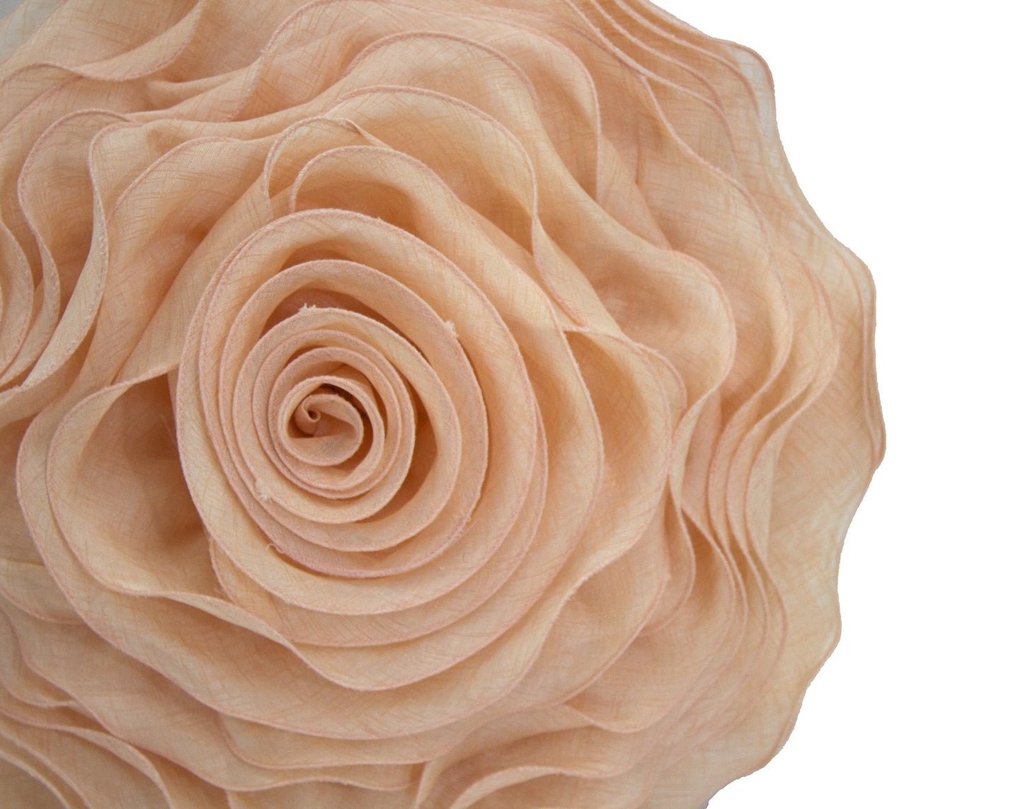 Fennco Styles Beautiful Handmade 3D Rose with Custom Made Fabric Decorative Throw Pillow 16" Round