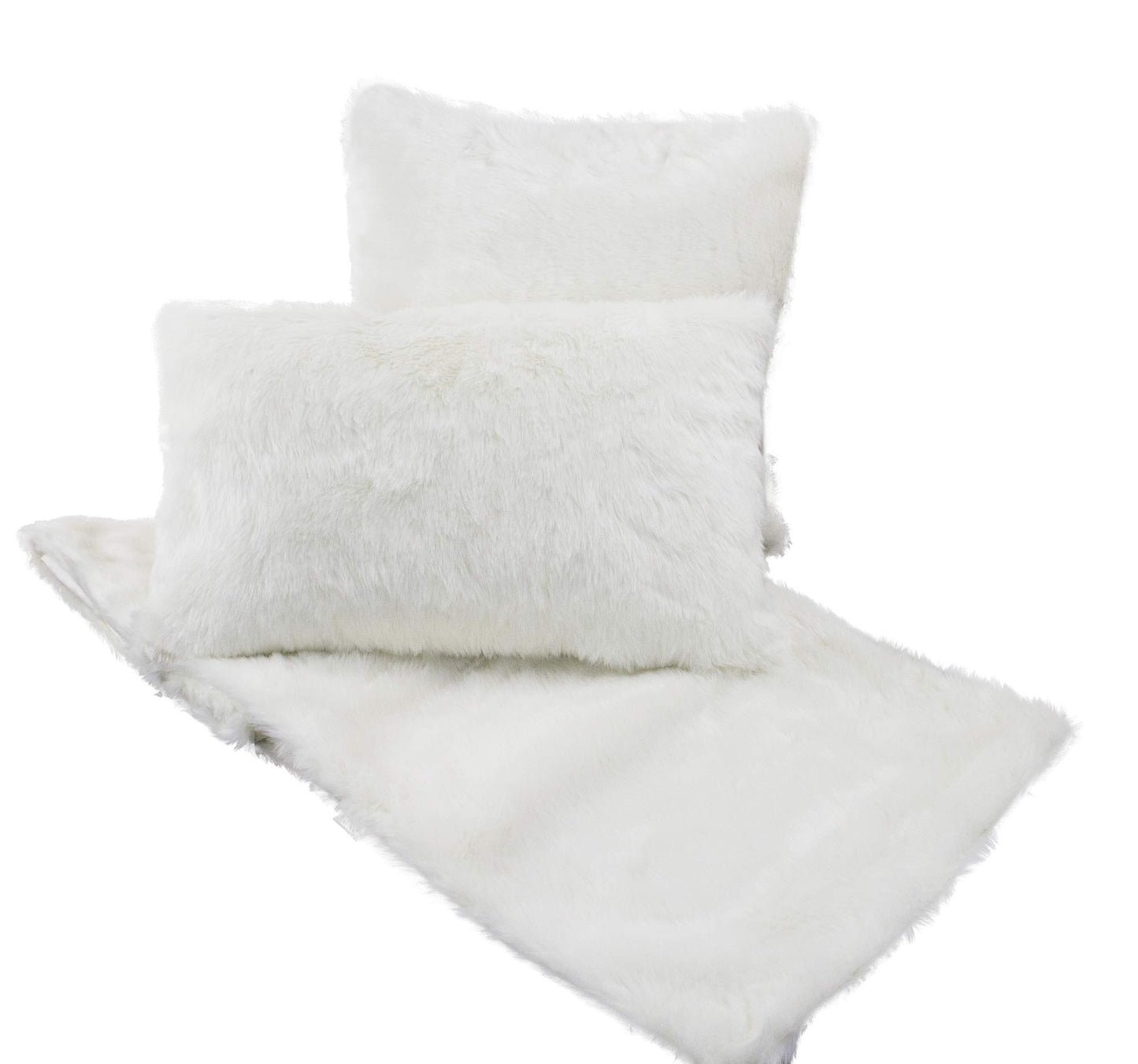 Fennco Styles Faux Fur Design White Holiday Christmas Throw Pillow