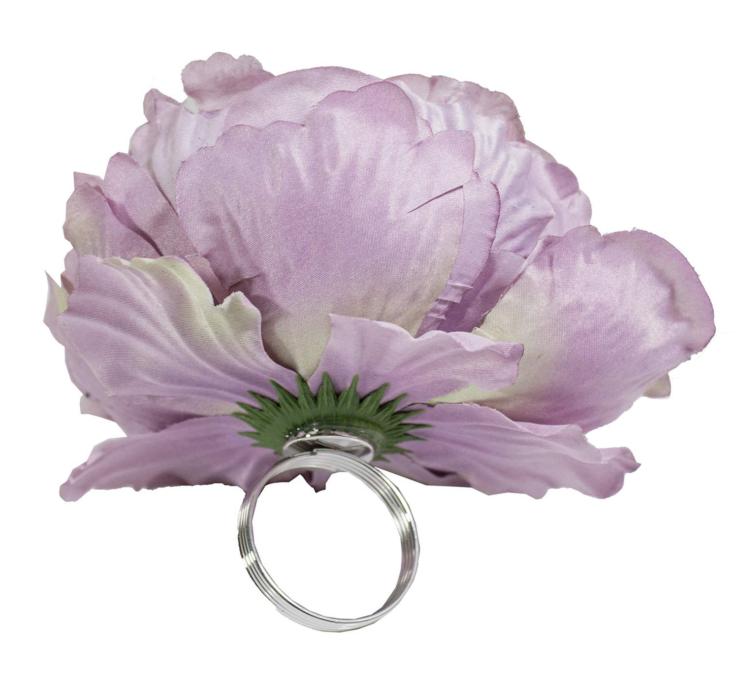 Fennco Styles Handmade Peony Napkin Rings, Set of 4 - Violet Flower Decorative Napkin Holders for Home, Dining Table, Banquet, Family Gathering, Holiday and Special Occasion