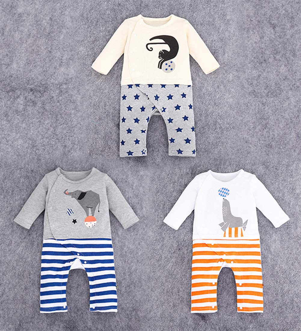 stylesilove Circus Animals Coverall Infant Toddler Baby Boy Girl Cotton Romper Autumn Winter Outfit