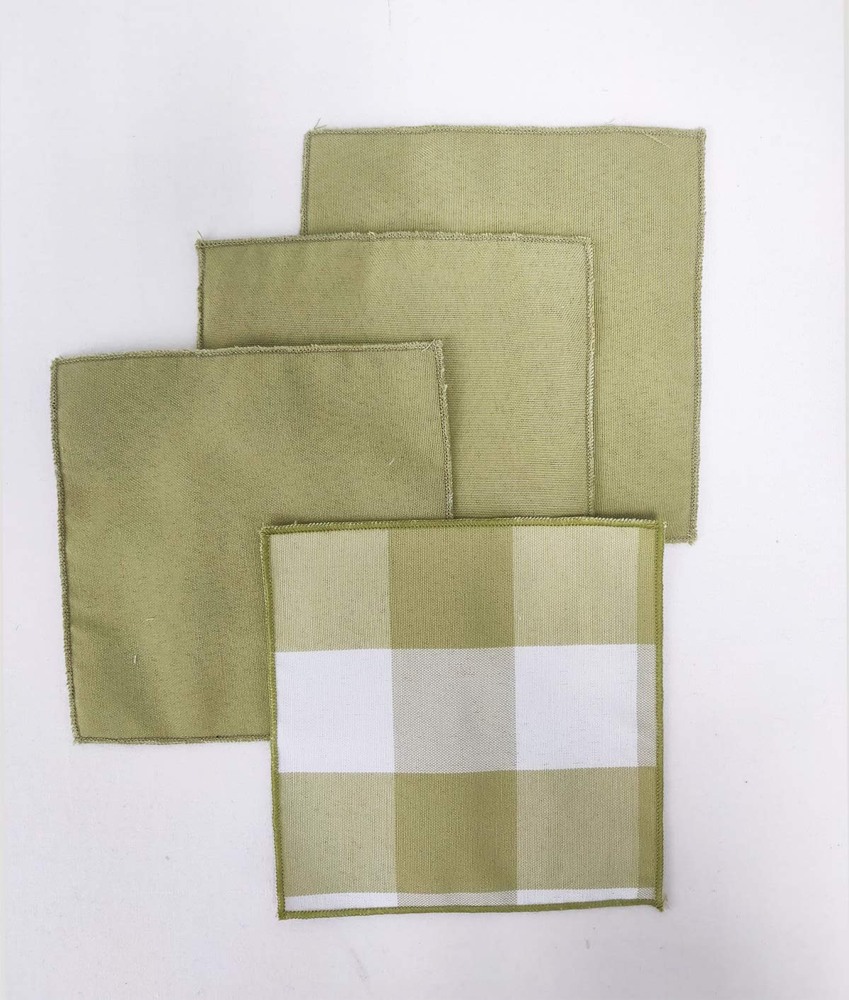 Fennco Styles Buffalo Check Double Layers Reversible Coasters 6"W x 6"L, Set of 4 - Handmade in USA - Plaid Cocktail Napkins for Everyday Use and Special Occasion