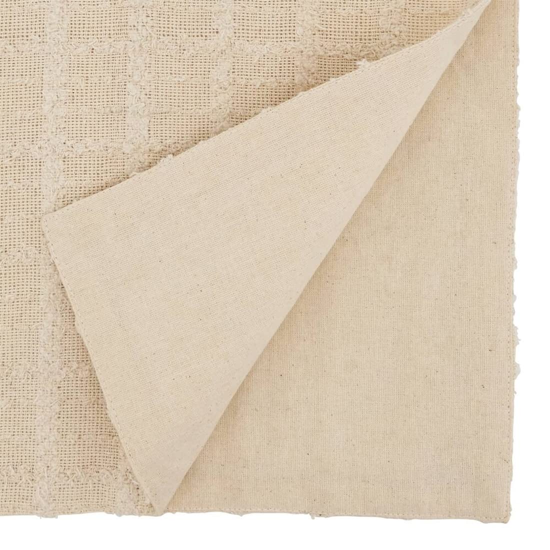 Fennco Styles Textured Design Cotton Table Runner 13" W x 72" L - Natural Woven Table Cover for Home Décor, Dining Table, Banquets, Family Gathering and Special Events