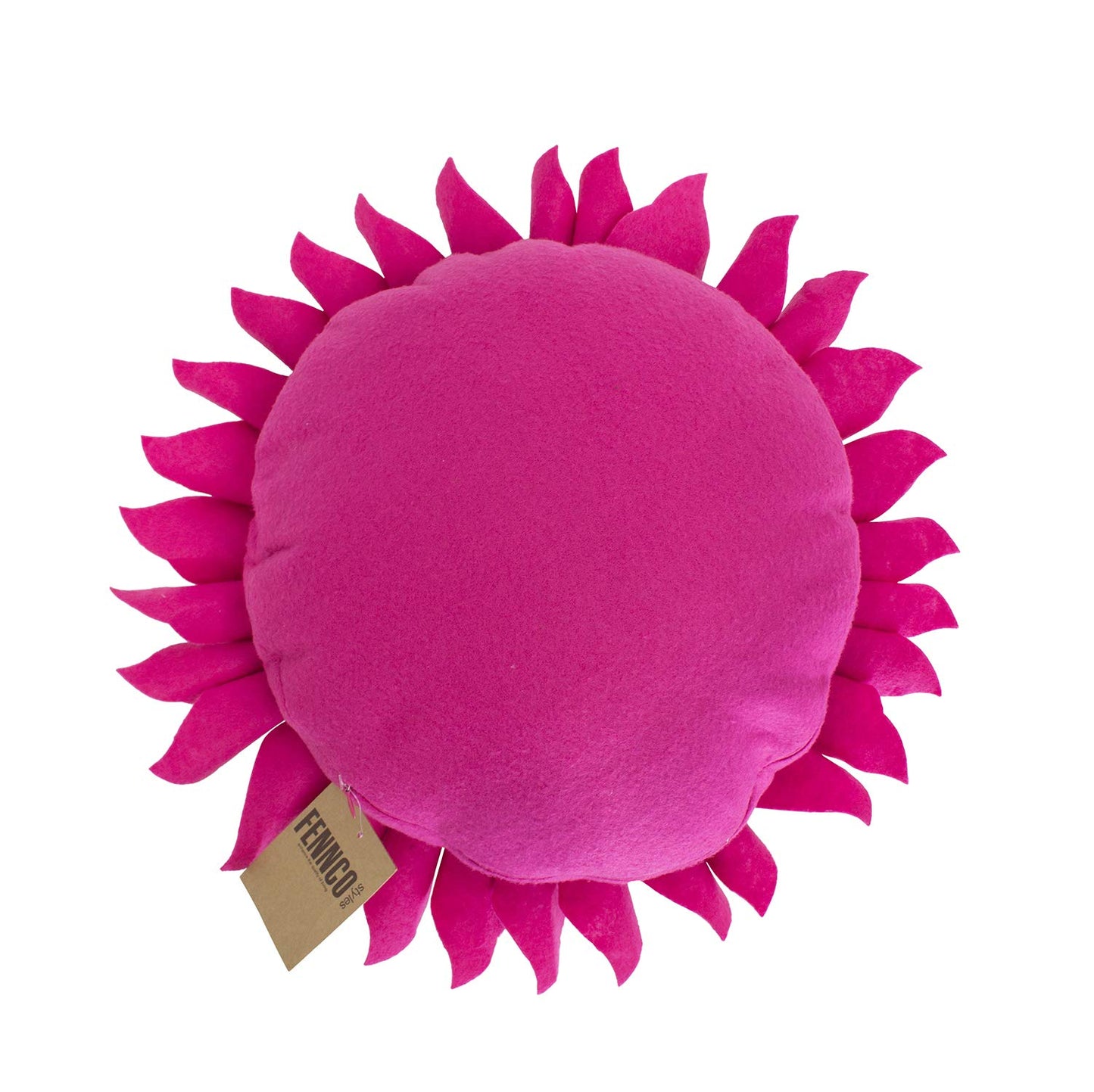 Fennco Styles Handmade Garden 3D Sunflower Decorative Throw Pillow Cover 13" Round - Lilac Floral Pillow Case for Couch, Living Room and Bedroom Décor