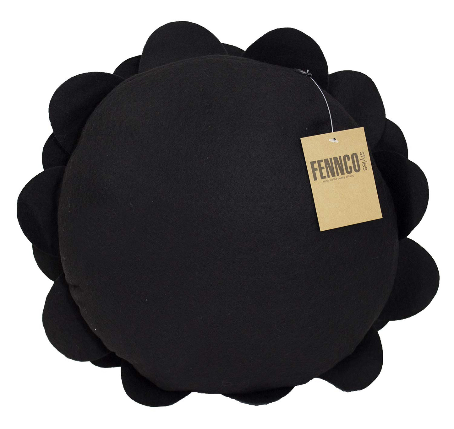 Fennco Styles Eva's Flower Throw Pillow 13" Round - Cute Flower Shaped Decorative Filled Floral Accent Pillow for Home, Couch, Bed, Sofa, Living Room