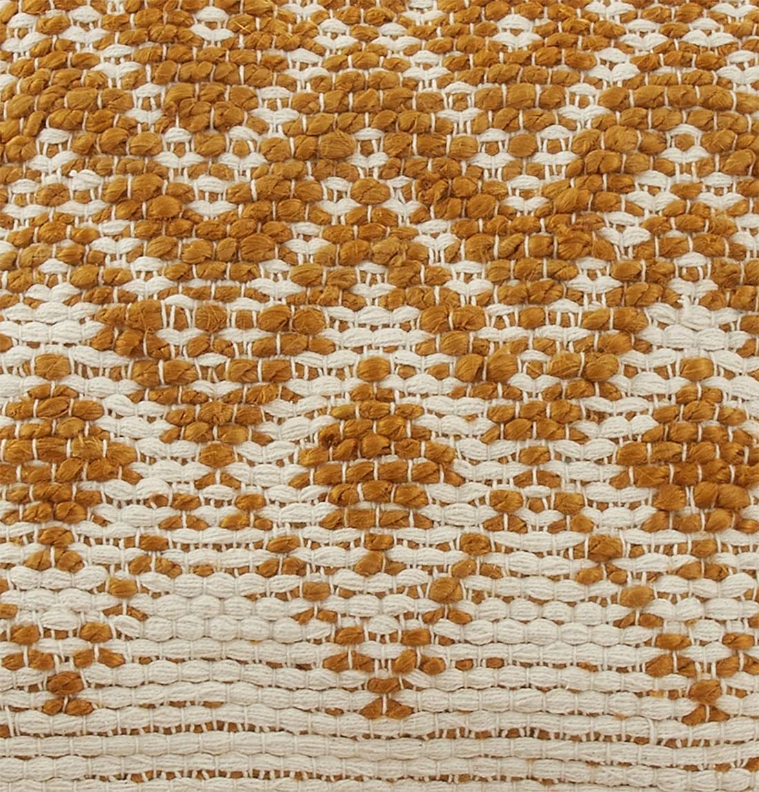 Fennco Styles Diamond Woven Cotton Jute Decorative Throw Pillow 18" W x 18" L - Square Cushion for Home, Couch, Bedroom, Living Room and Office Décor