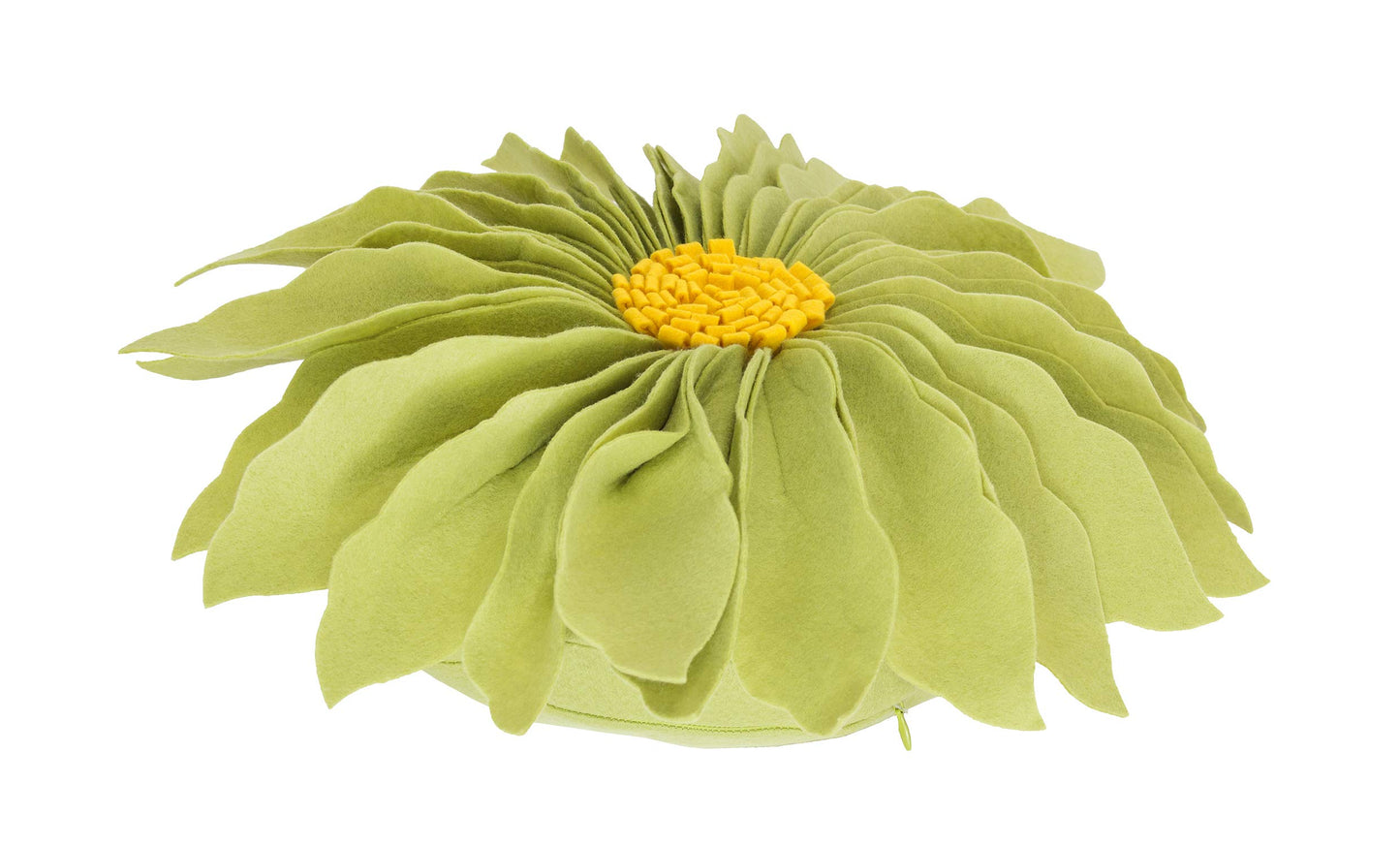 Fennco Styles Handmade Garden 3D Sunflower Decorative Throw Pillow Cover 13" Round - Lilac Floral Pillow Case for Couch, Living Room and Bedroom Décor