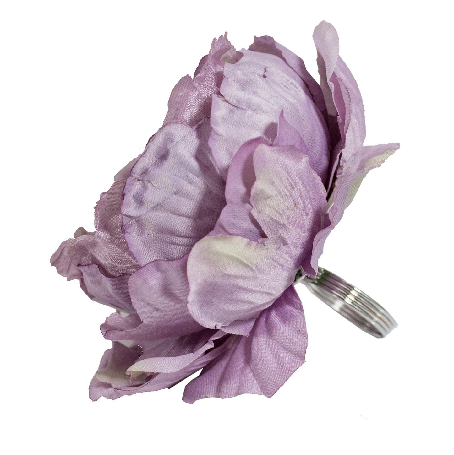 Fennco Styles Handmade Peony Napkin Rings, Set of 4 - Violet Flower Decorative Napkin Holders for Home, Dining Table, Banquet, Family Gathering, Holiday and Special Occasion