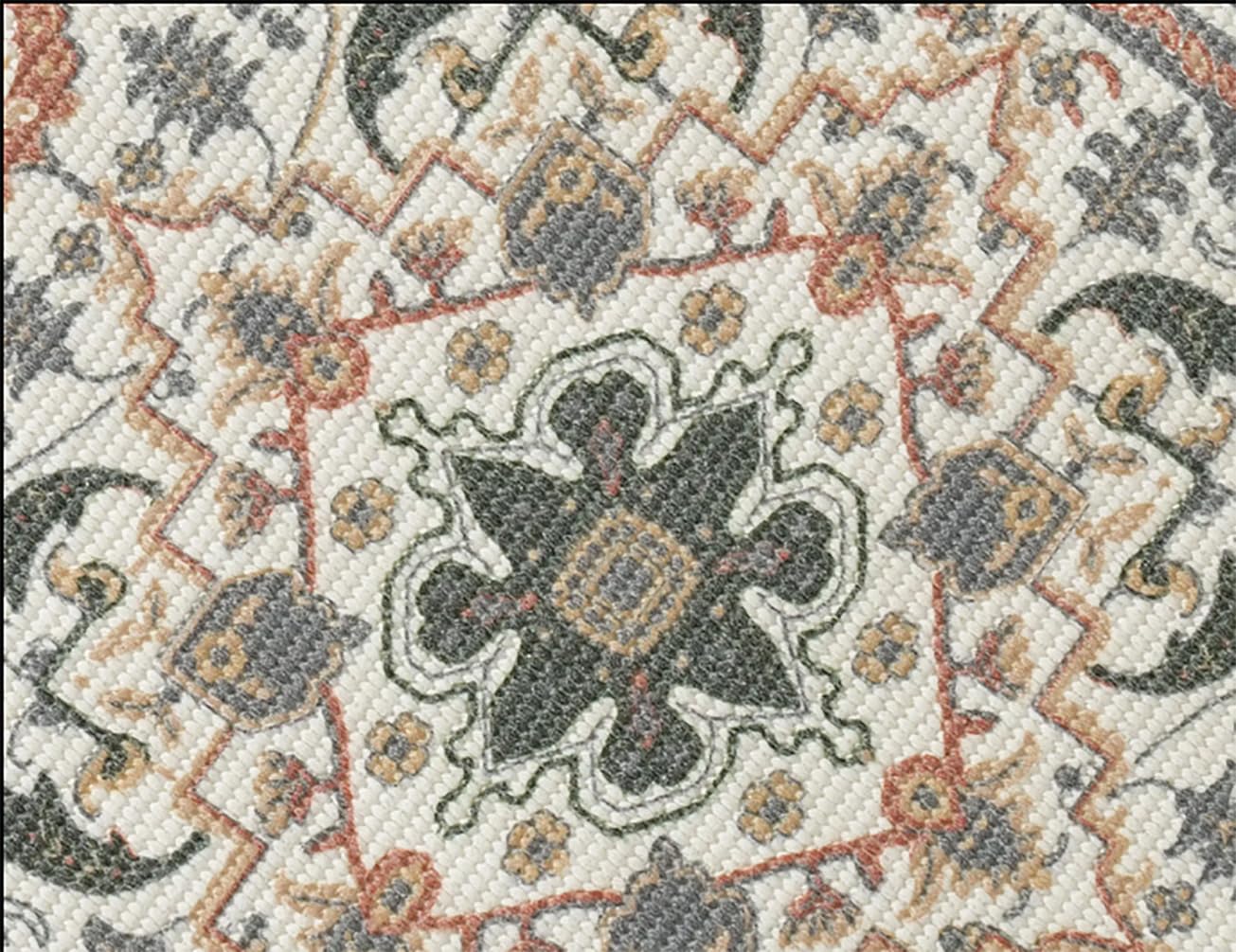 Fennco Styles Antique Turkish Printed with Fringe Placemats 14" W x 19" L, Set of 4 - Brown Oriental Woven Table Mats for Dining Room, Banquets, Family Gatherings, and Holidays