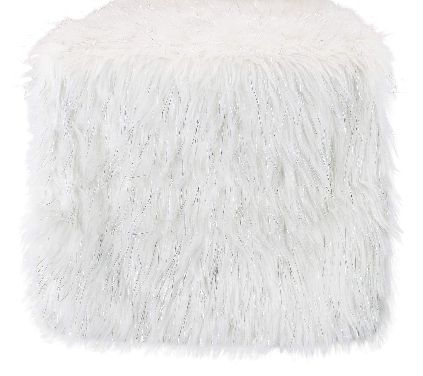 Fennco Styles Holiday Christmas Decorative Exquisite Faux Fur with Silver Metallic Thread Table Runner