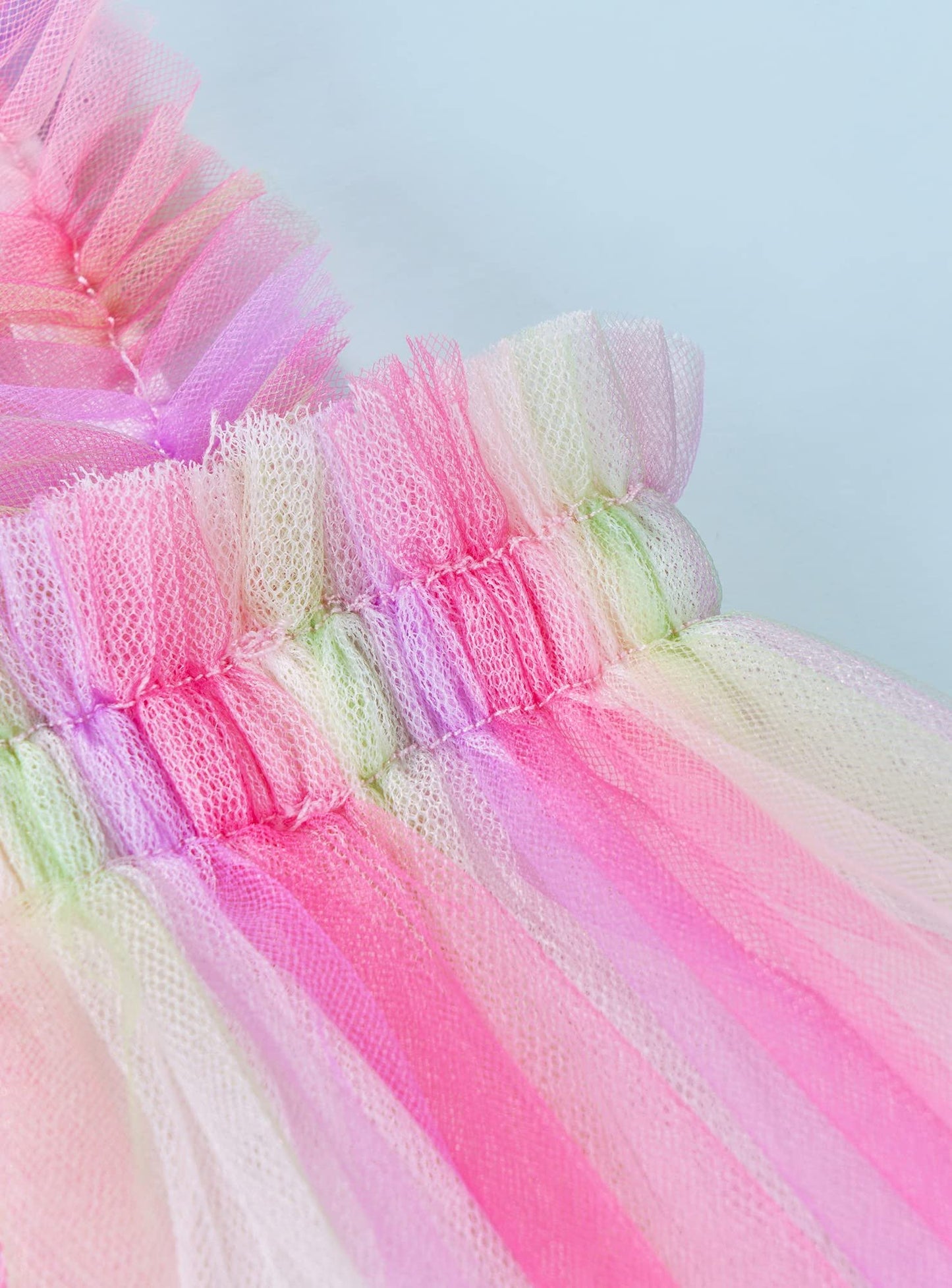 stylesilove Baby Toddler Girls Sleeveless Rainbow Mesh Tulle Star Tutu Dress Birthday Wedding Party Sundress Outfit