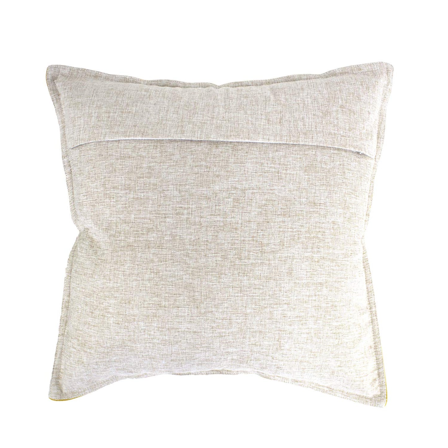 Fennco Styles Contemporary Neutral Solid Textured Reversible Decorative Throw Pillow 18 x 18 Inch - Linen Blend Throw Pillow for Couch, Bedroom and Home Everyday Use