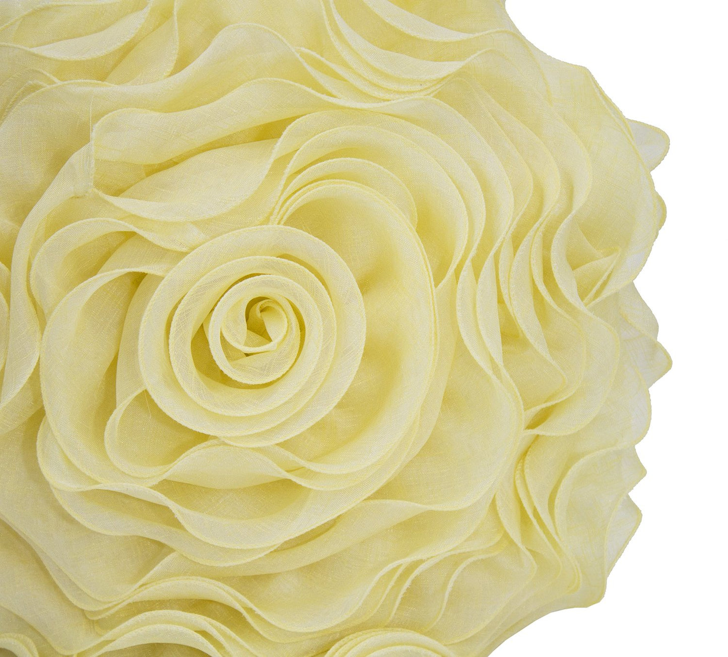 Fennco Styles Beautiful Handmade 3D Rose with Custom Made Fabric Decorative Throw Pillow 16" Round