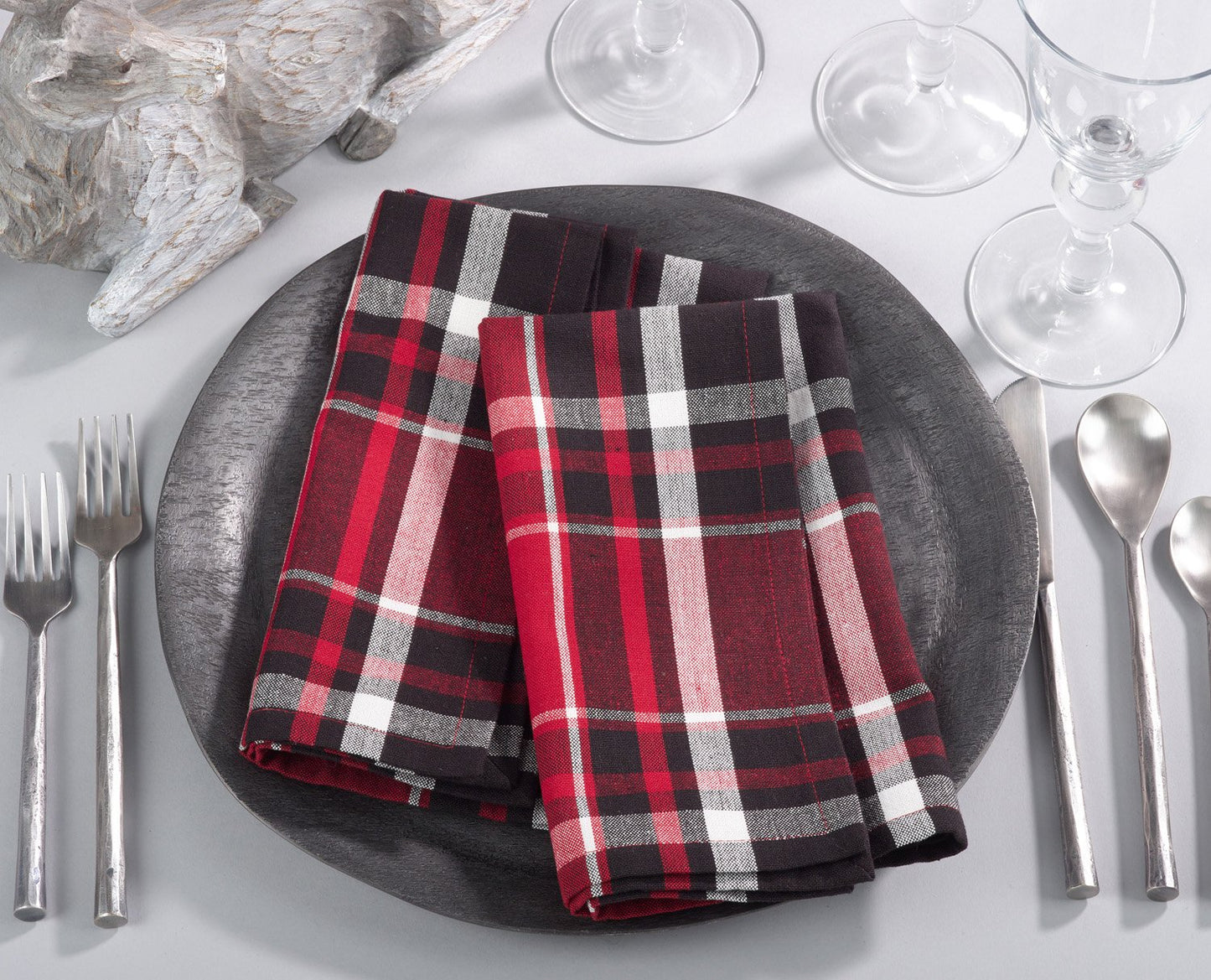 Fennco Styles Classic Plaid Design Tabletop Collection