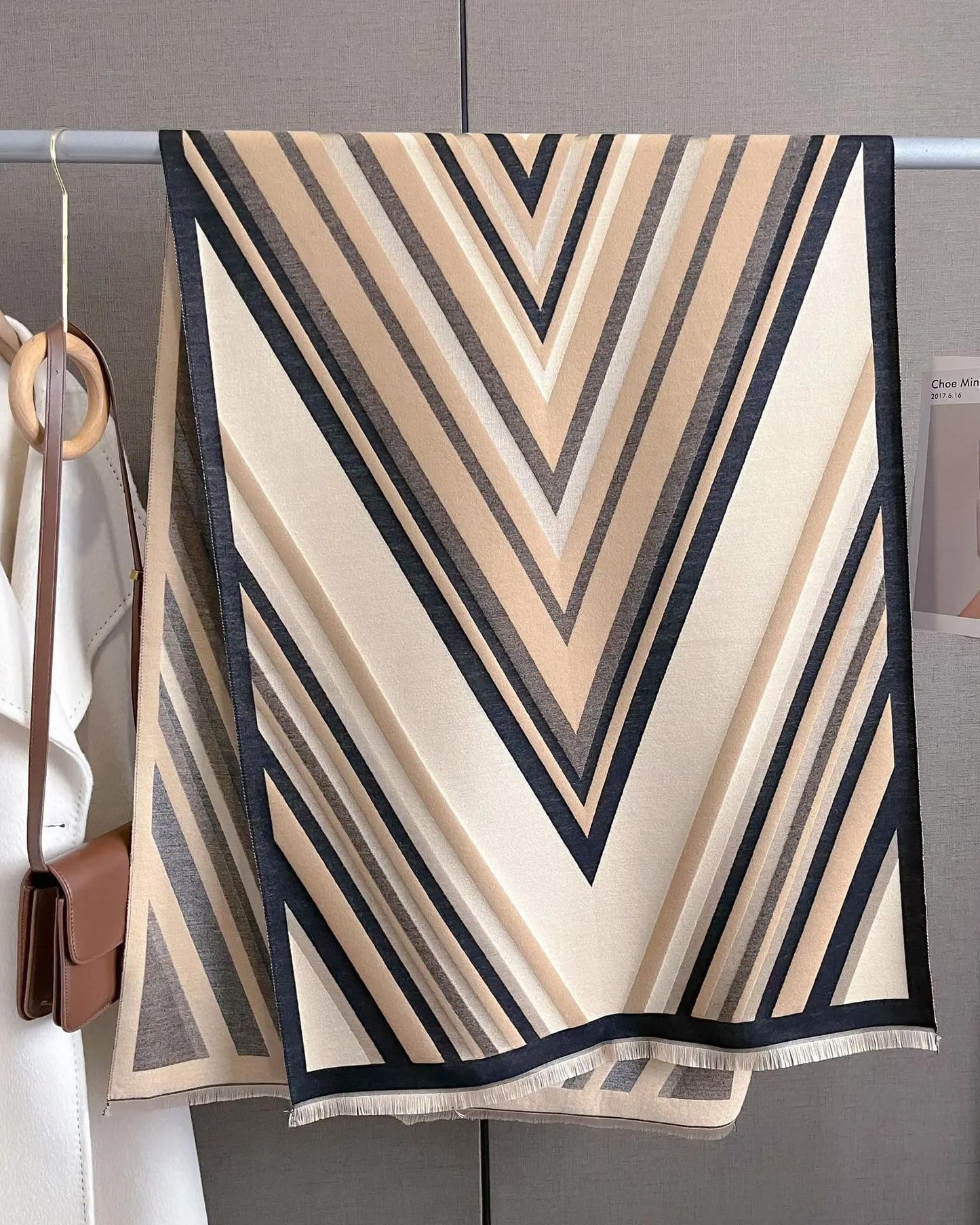 stylesilove Women Vivid Striped Cashmere Like Scarf Warm Ultra Soft Scarves Shawl Neck Wraps for All Season, 4 Colors