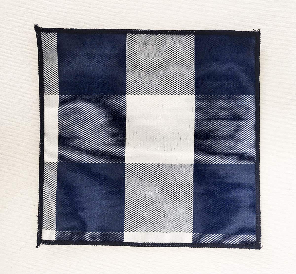 Fennco Styles Buffalo Check Double Layers Reversible Coasters 6"W x 6"L, Set of 4 - Handmade in USA - Plaid Cocktail Napkins for Everyday Use and Special Occasion
