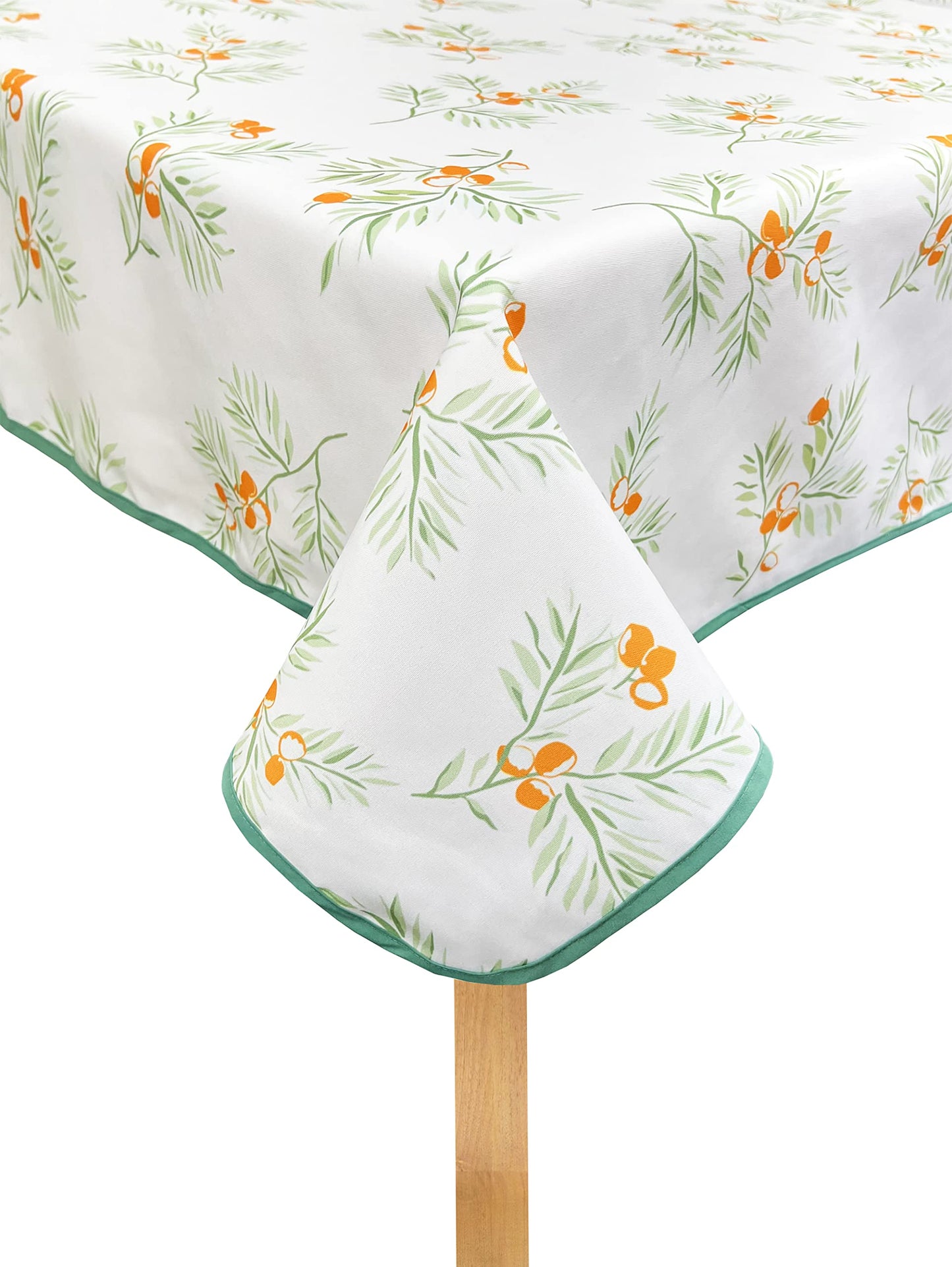 Fennco Styles Garden Floral Print Tablecloth 55" W x 55" L - Yellow Flowers Wrinkle-Free Washable Table Cover for Everyday Use, Banquets, Holidays, Indoor Outdoor Events and Special Occasions