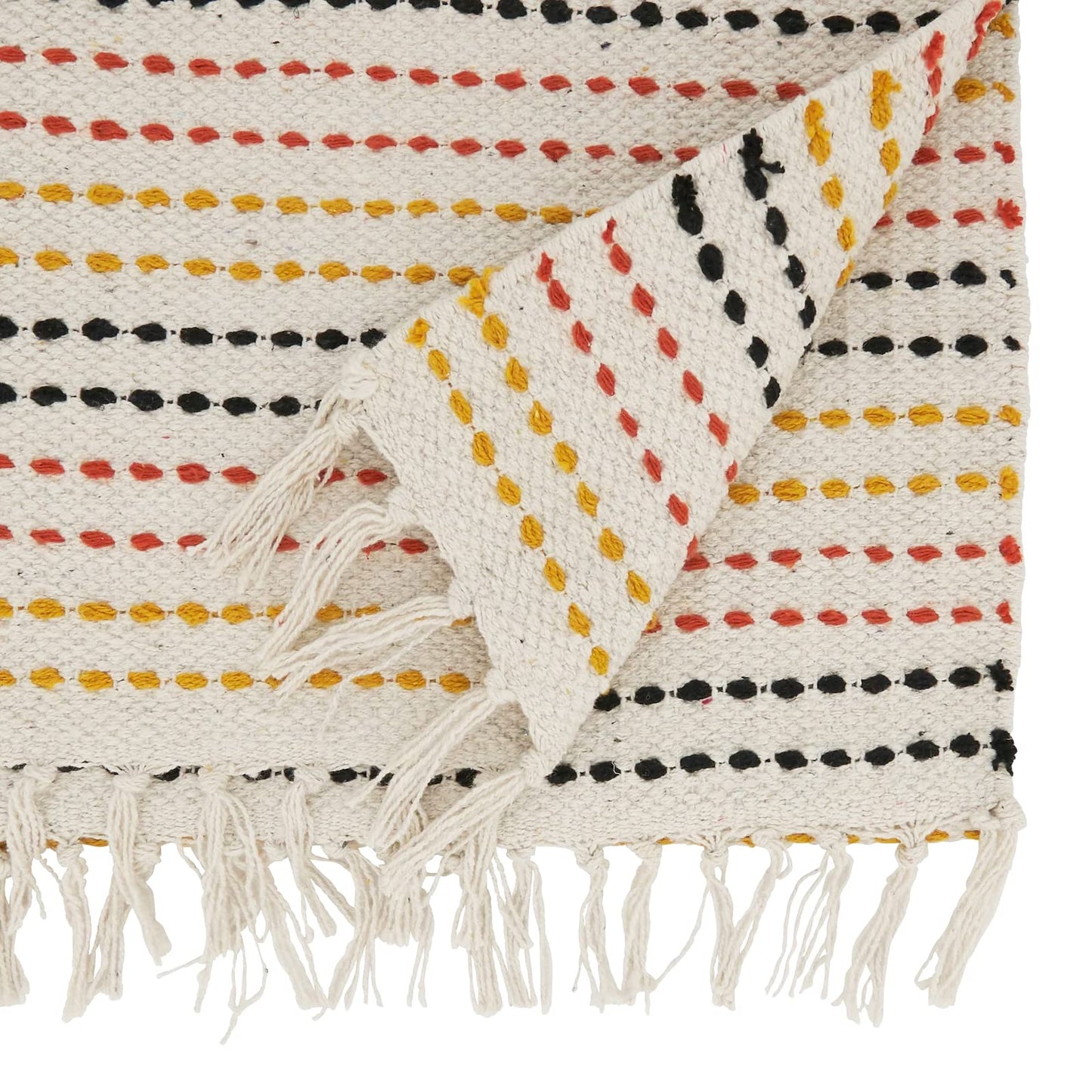 Fennco Styles Woven Stripe Cotton Table Runner 16" W x 72" L - Multicolored Rectangular Table Cover for Home Décor, Dining Table, Banquets, Family Gathering and Special Events