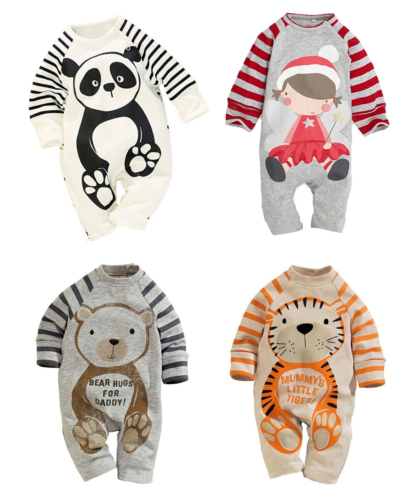 stylesilove Infant Toddler Long Sleeve Soft Cotton Unisex Baby Coverall Jumpsuit