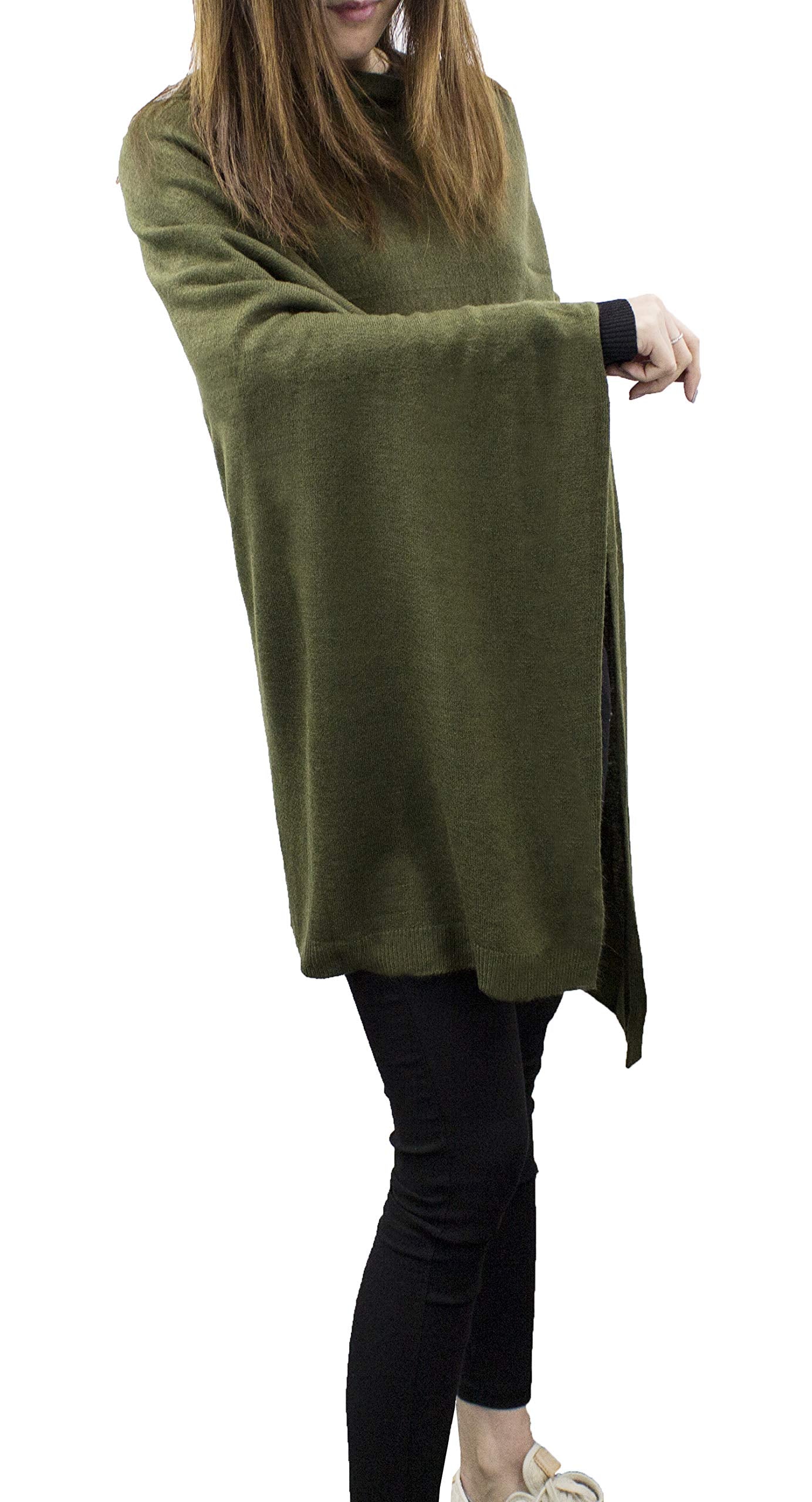 stylesilove Women Ultra Soft Knit Poncho Sweater Pullover Cardigan Lightweight Wrap Topper for All Season