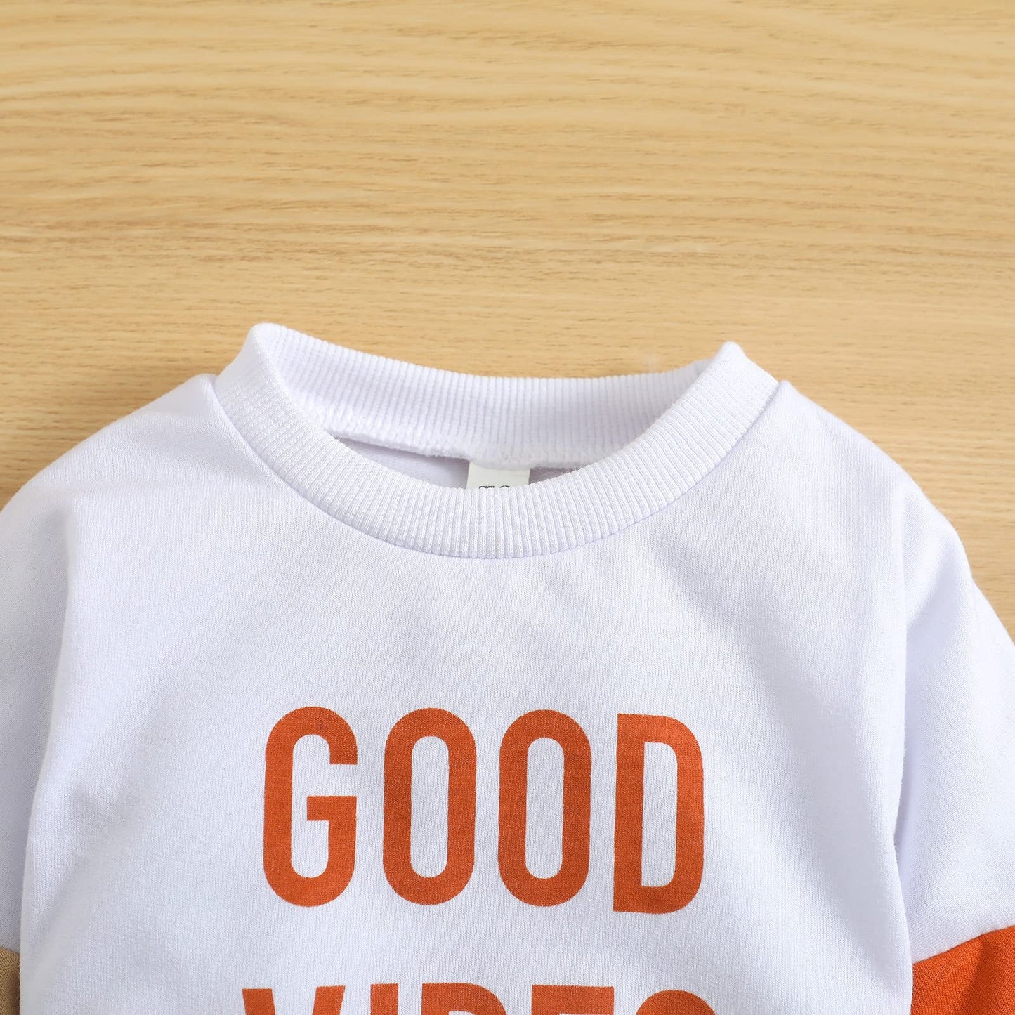 stylesilove Unisex Baby Boys Girls Good Vibes Only Long Sleeve Cotton White Sweatshirt Romper Toddler Letter Print Jumpsuit