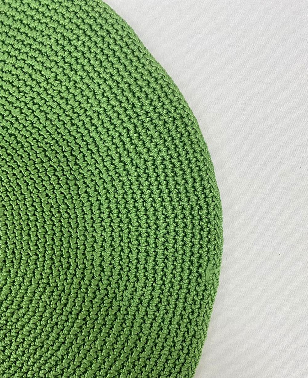 Fennco Styles Handmade Crochet Farmhouse Placemats 14-inch Round, Set of 4 - Decorative Table Mats for Home Décor, Dining Table, Banquets and Special Events