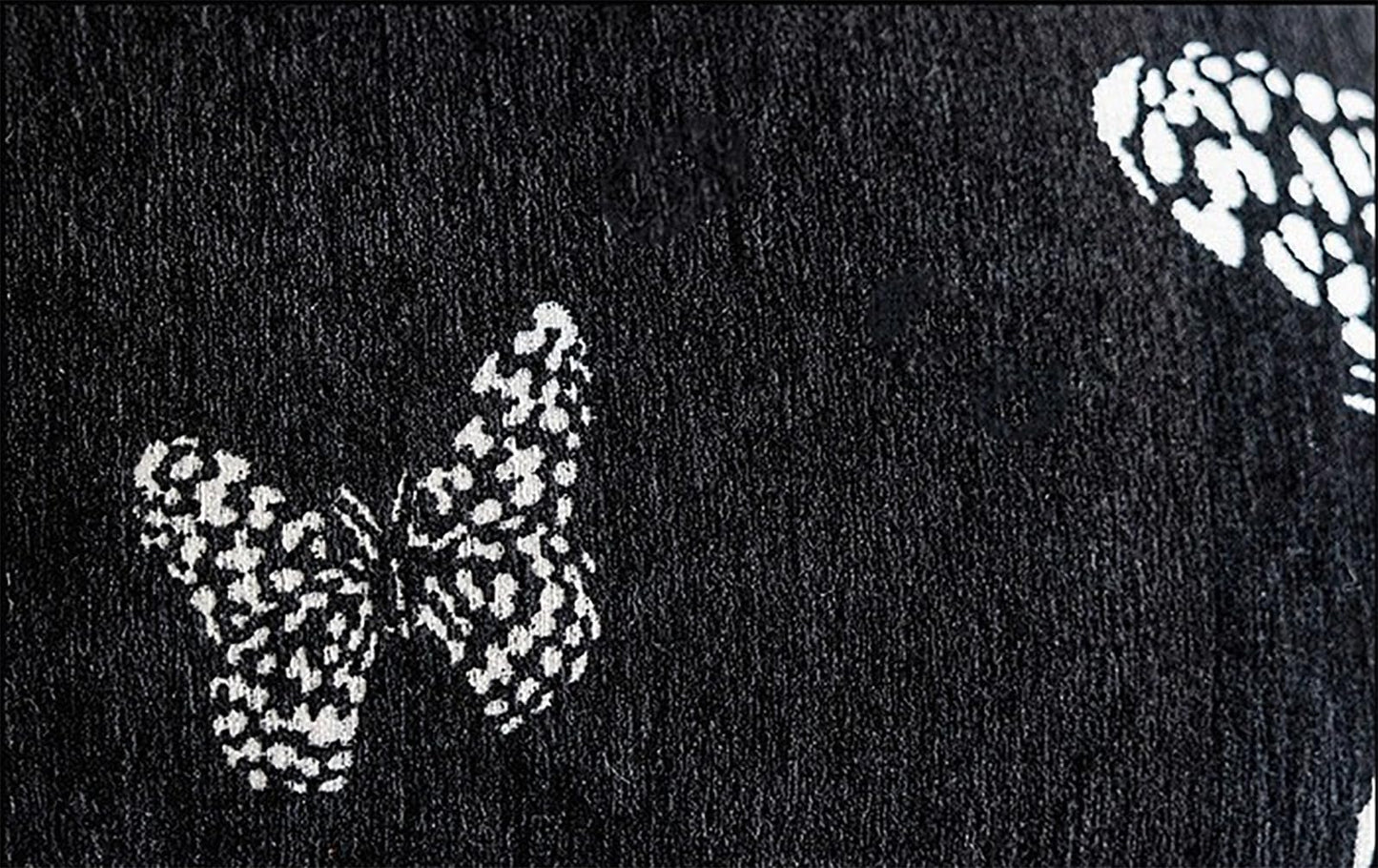 Fennco Styles Jacquard Butterfly Tassel Decorative Filled Throw Pillow 18" W X 18" L – Black Woven Square Cushion for Couch, Sofa, Bedroom, Office and Living Room Décor