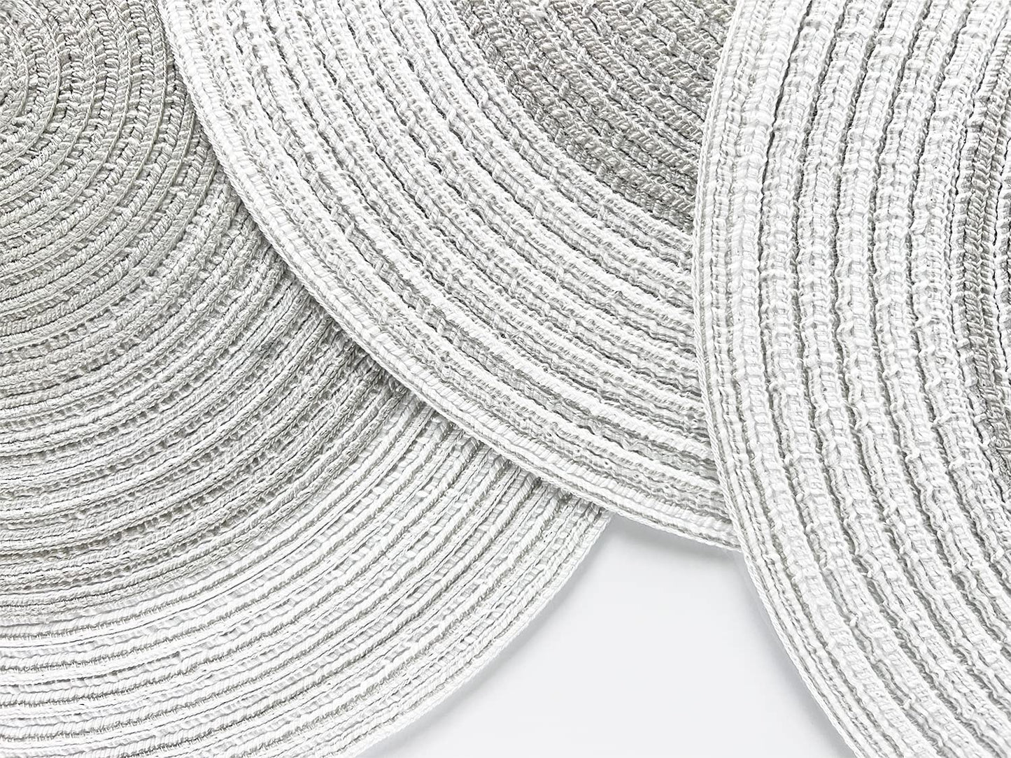 Fennco Styles Handmade Gradient Textured Ramie Placemats 14" Round, Set of 4 – Braided Table Mats Heat Resistant Insulation for Home Décor, Dining Table, Everyday Use, Banquets, Special Events