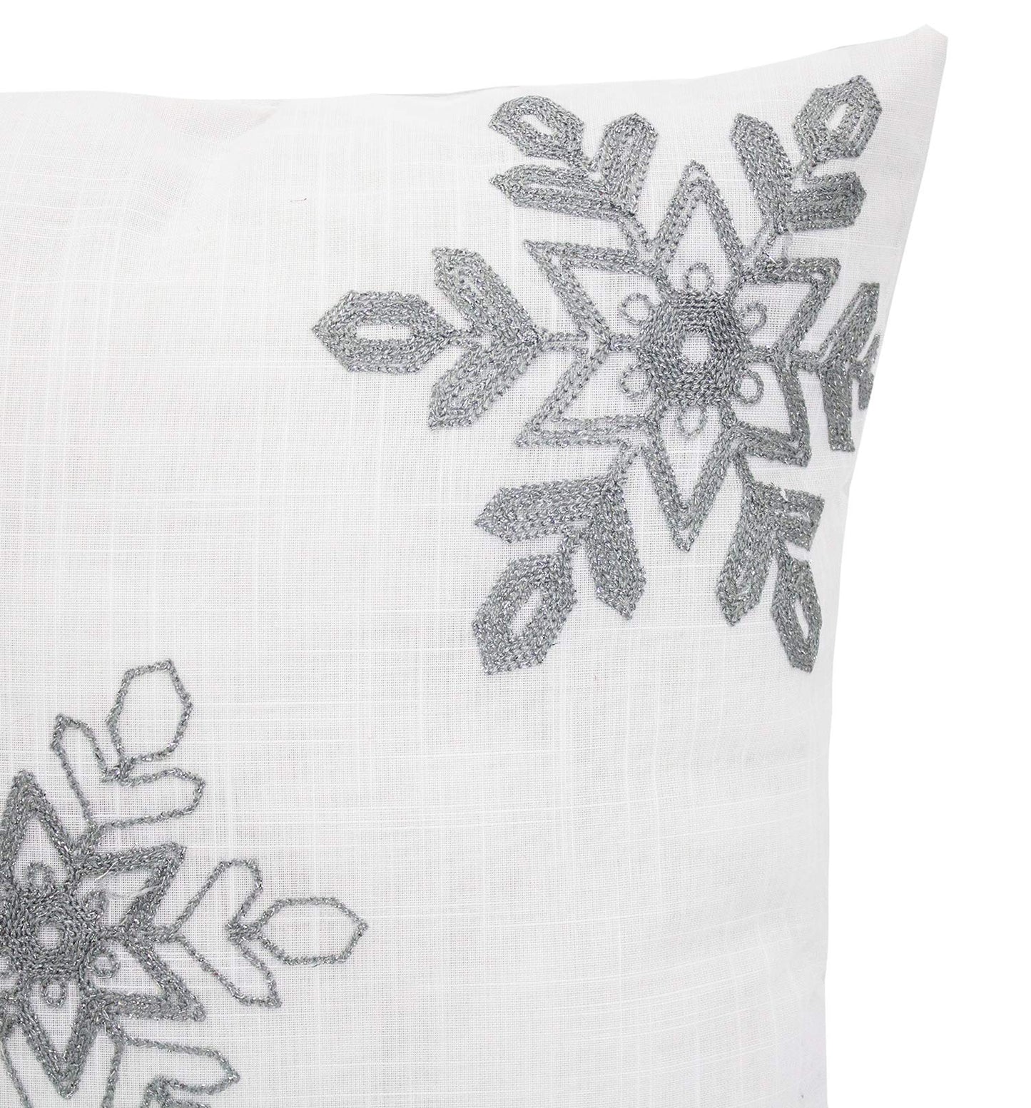 Fennco Styles Holiday Nivalis Collection Snowflake Design Christmas Decorative Throw Pillow - 3 Colors