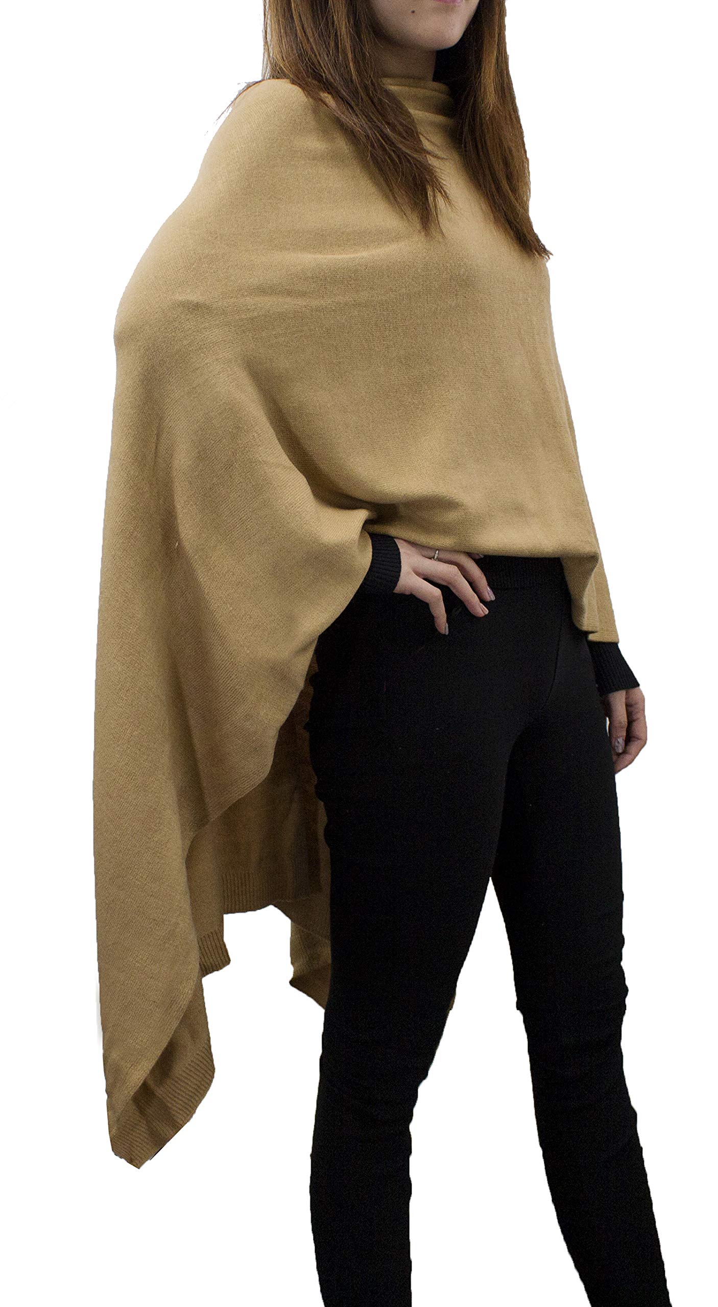 stylesilove Women Ultra Soft Knit Poncho Sweater Pullover Cardigan Lightweight Wrap Topper for All Season