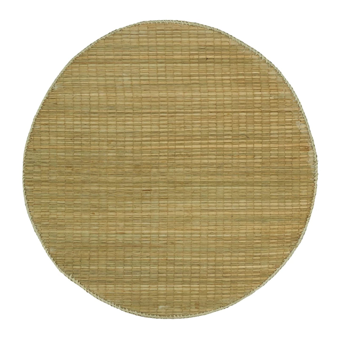 Fennco Styles Handwove Rustic Color Band Placemat 15" Round, 1-Piece - Multicolor Braided Texture Heat Resistant Insulation Table Mat for Boho Home Décor, Dining Table, Banquets, and Holidays
