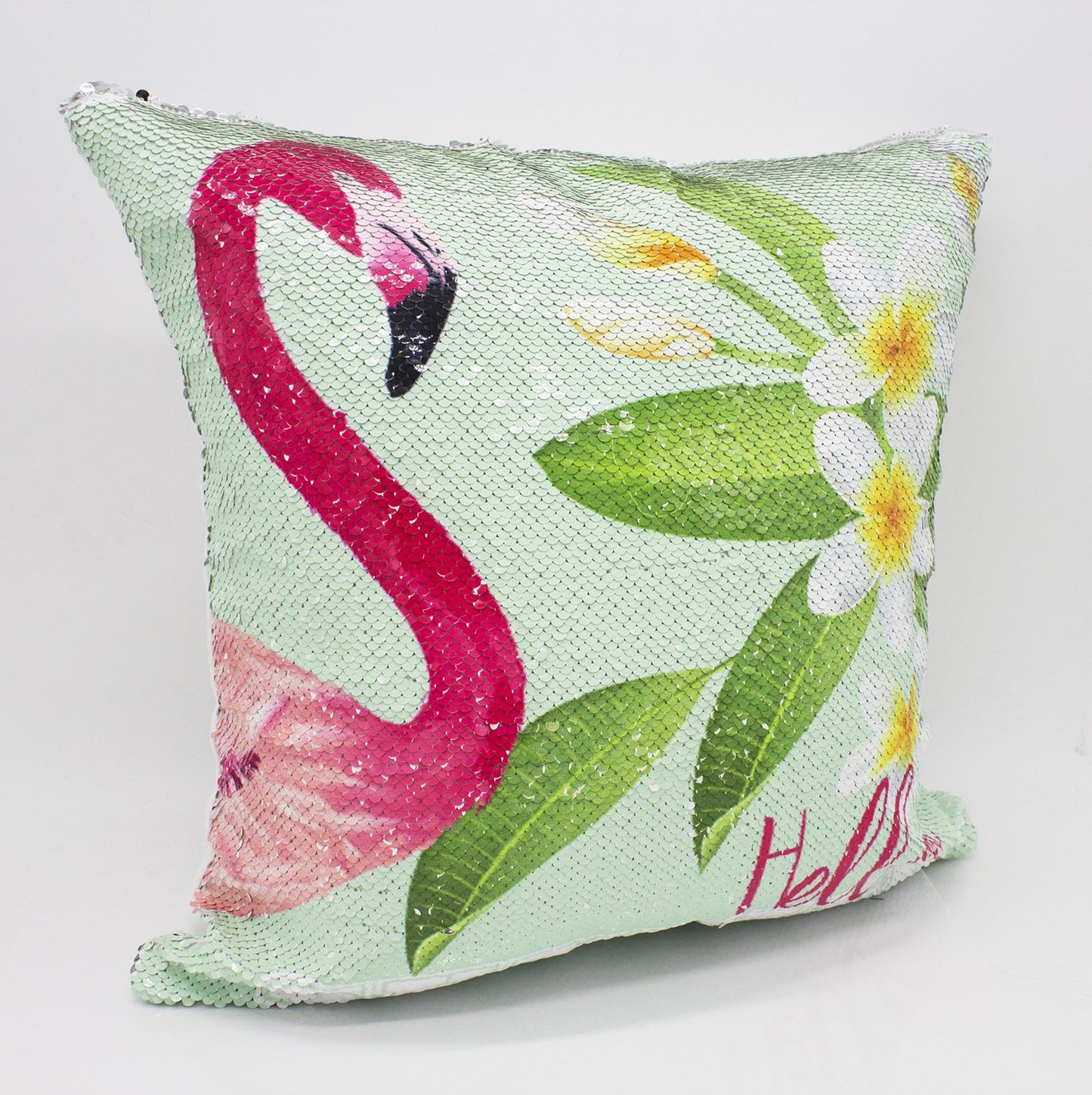 Fennco Styles Reversible Flamingo Mermaid Sequin Magic Throw Pillow 16" Square-5 Designs