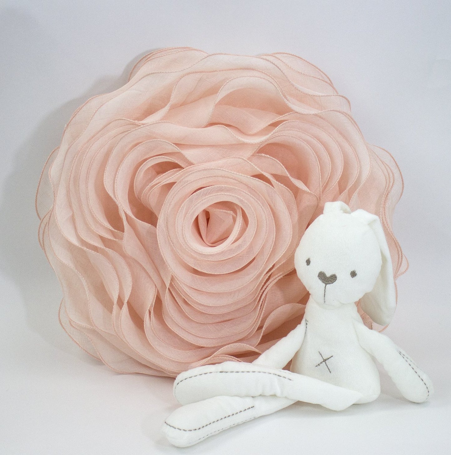 Fennco Styles Beautiful Handmade 3D Rose with Custom Made Fabric Decorative Throw Pillow 16" Round