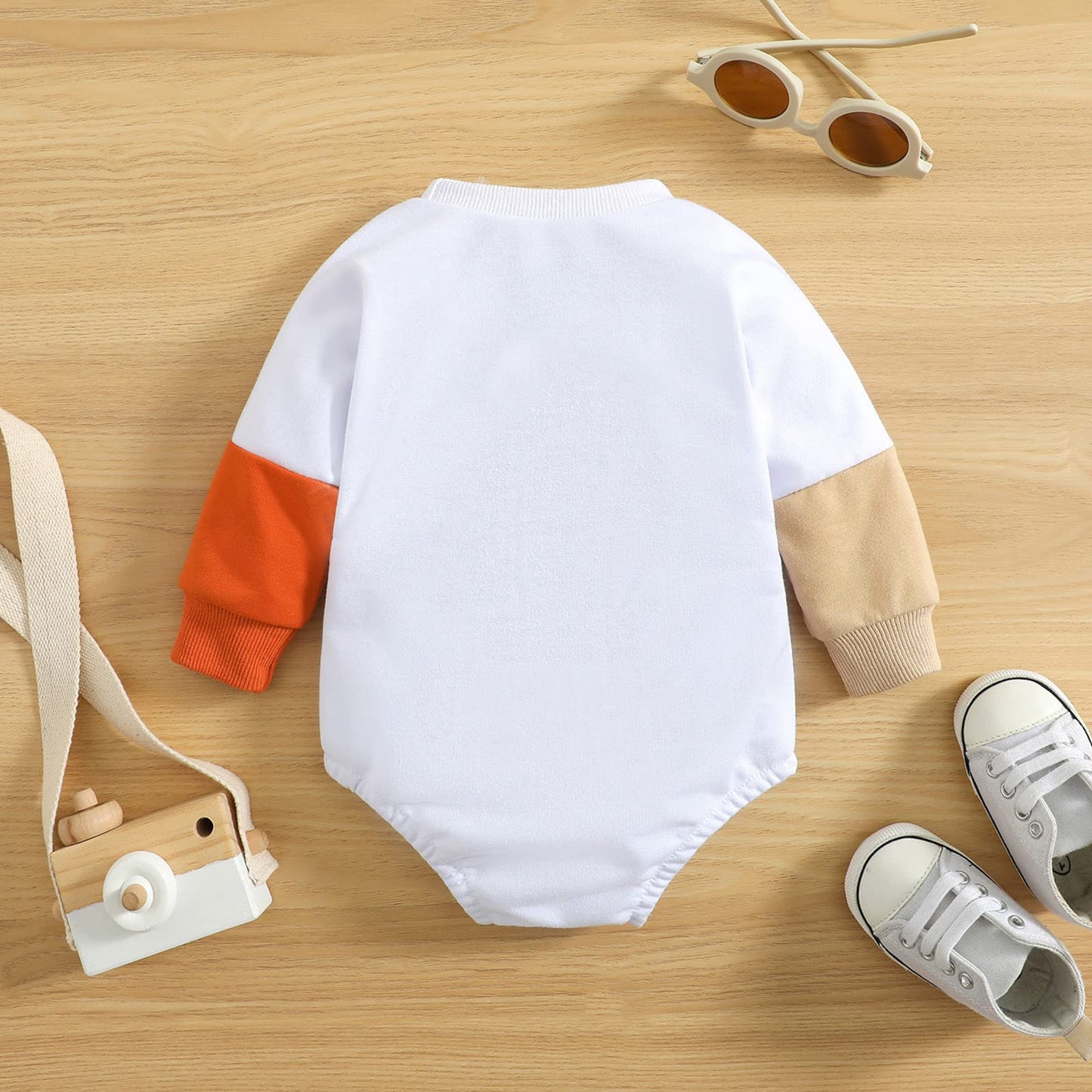 stylesilove Unisex Baby Boys Girls Good Vibes Only Long Sleeve Cotton White Sweatshirt Romper Toddler Letter Print Jumpsuit