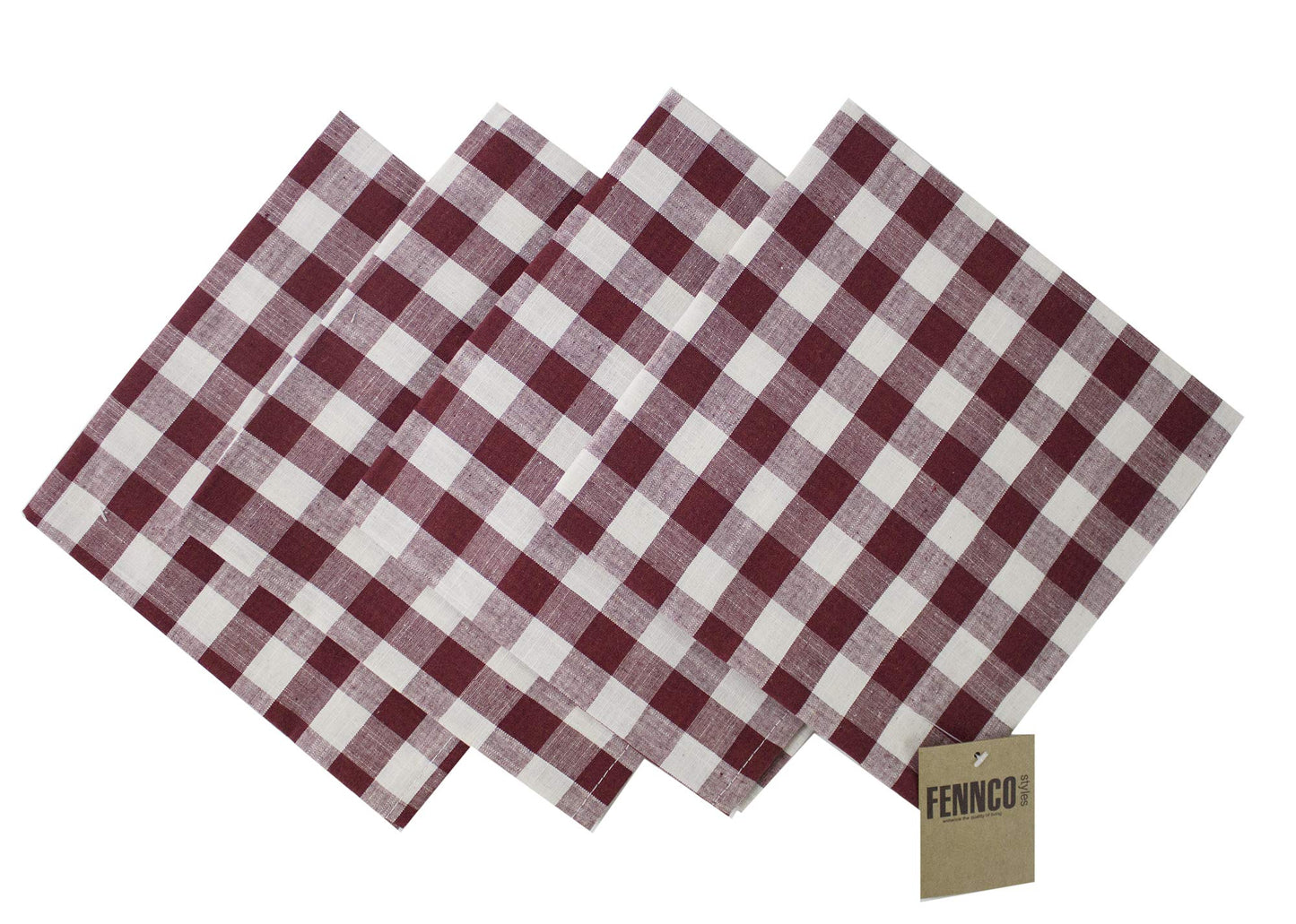 Fennco Styles Classic Gingham Checkered Tablecloth - Check Pattern Table Cover for Everyday Use, Country Theme Party, Banquets and Home Décor