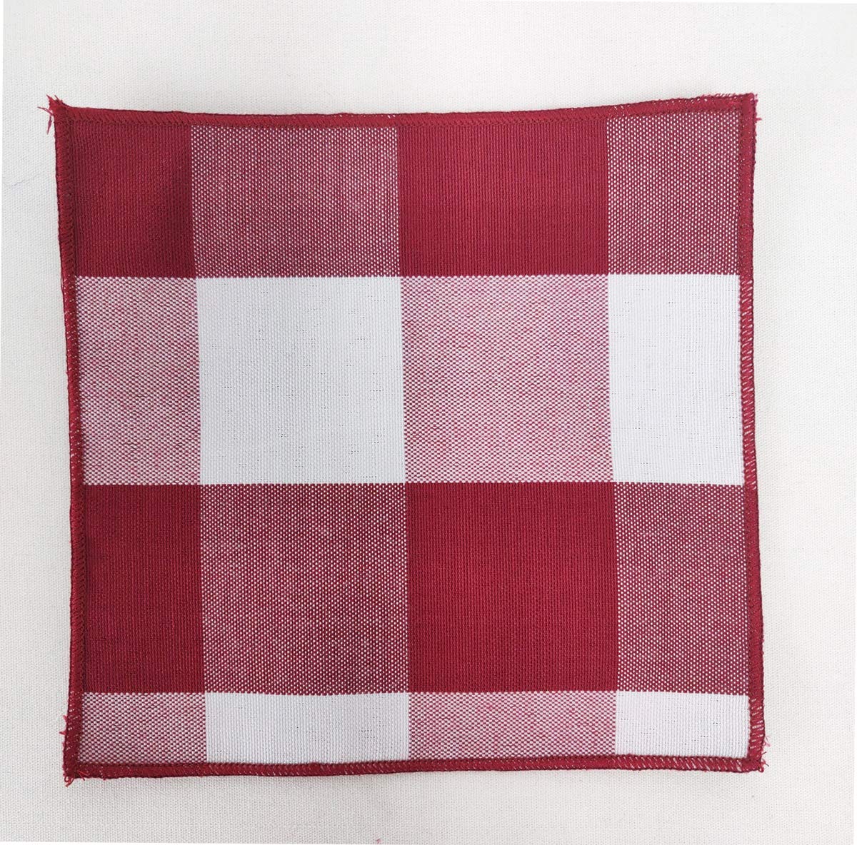 Fennco Styles Buffalo Check Double Layers Reversible Coasters 6"W x 6"L, Set of 4 - Handmade in USA - Plaid Cocktail Napkins for Everyday Use and Special Occasion