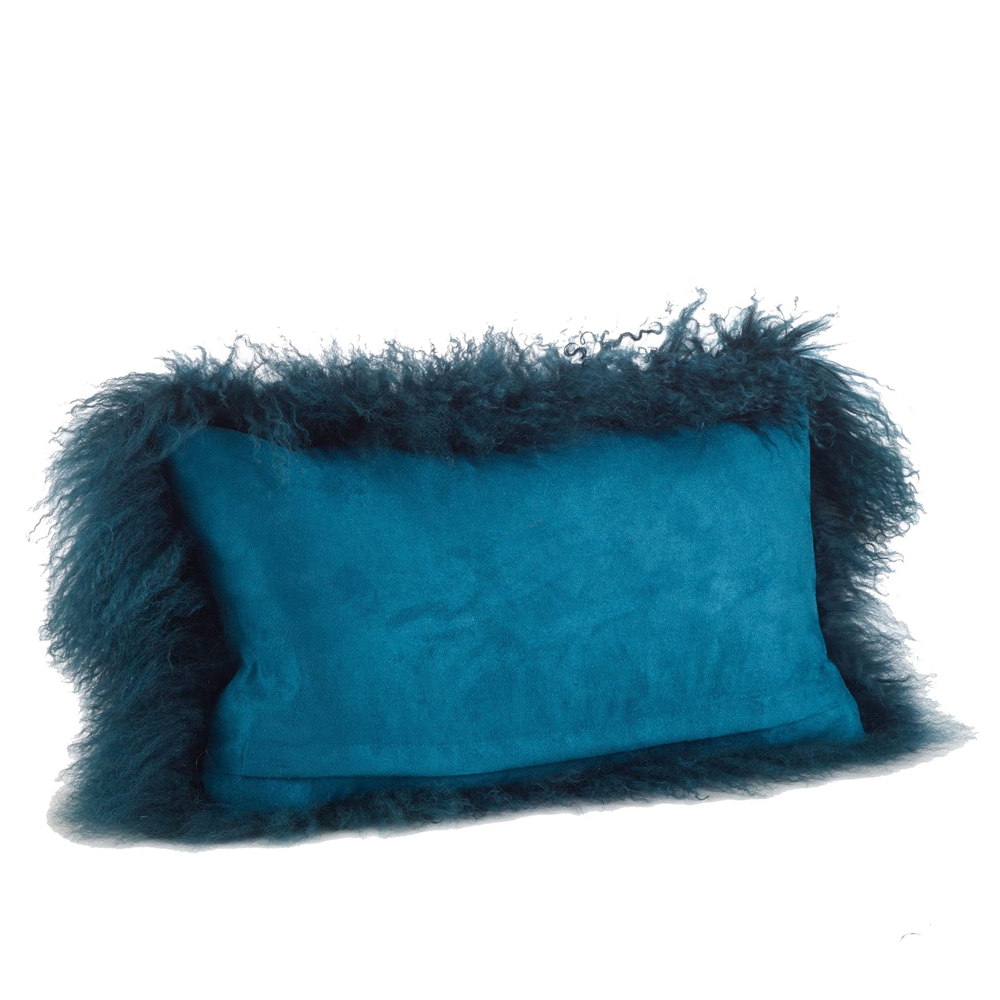 Fennco Styles Genuine Mongolian Lamb Fur Decorative Filled Throw Pillow - Soft Plush Wool Accent Pillow for Home, Couch, Living Room, Office and Holiday Décor