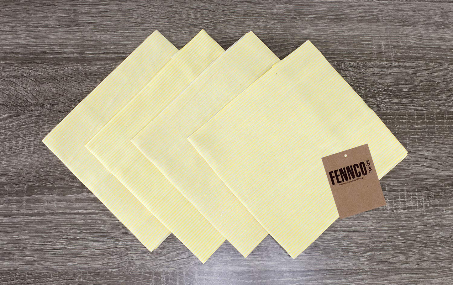Fennco Styles Farmhouse Neutral Striped 100% Pure Cotton Tablecloth - Yellow Tablecloth for Everyday Use, Banquets, Family Gathering, Special Events and Home Décor