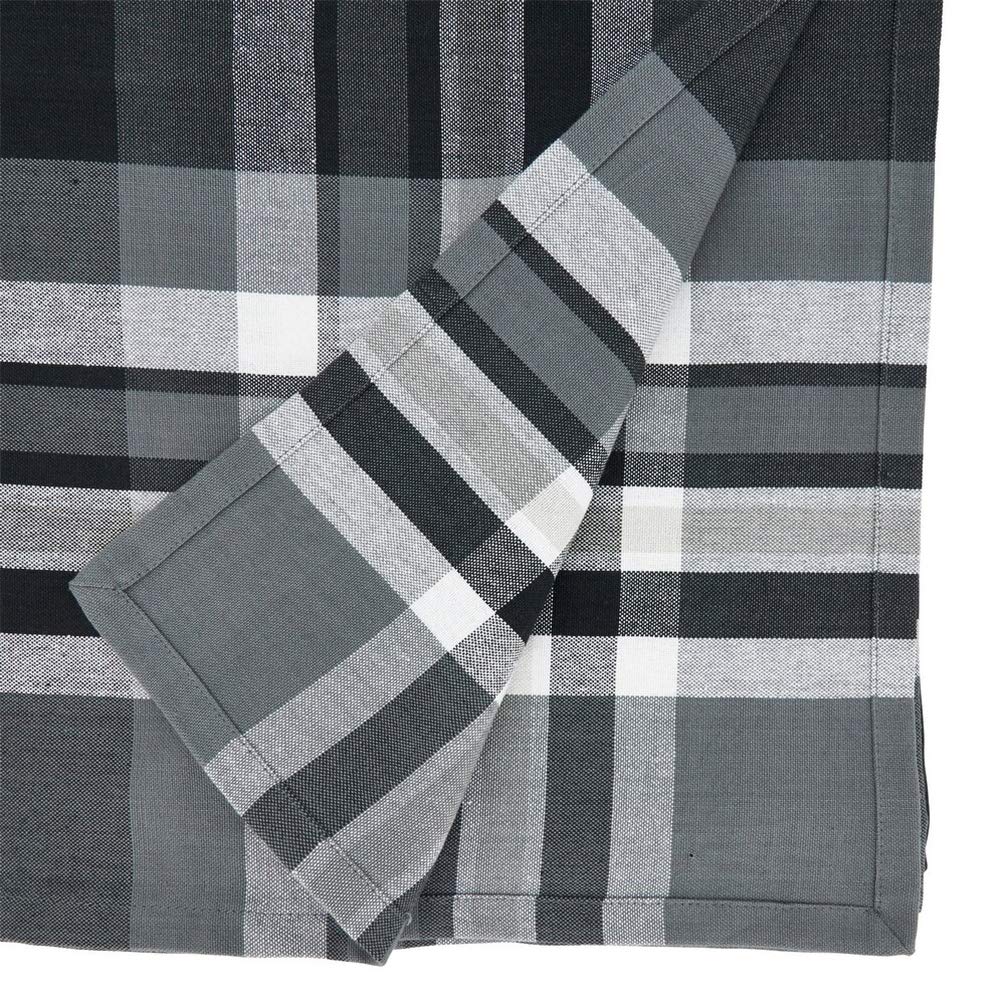 Fennco Styles Contemporary Stripe Border Design Cotton Tablecloth