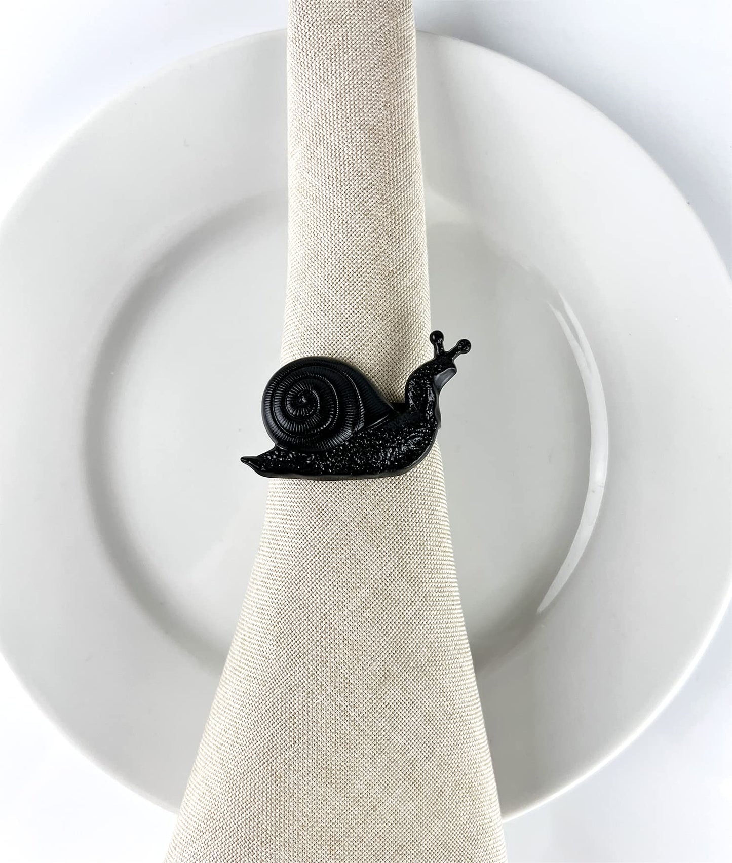 Fennco Styles Nature's Touch Snail Metal Napkin Rings, Set of 4 – Copper Napkin Holders for Family Dinner, Themed Party, Table Décor, Banquets, Holidays and Special Occasion