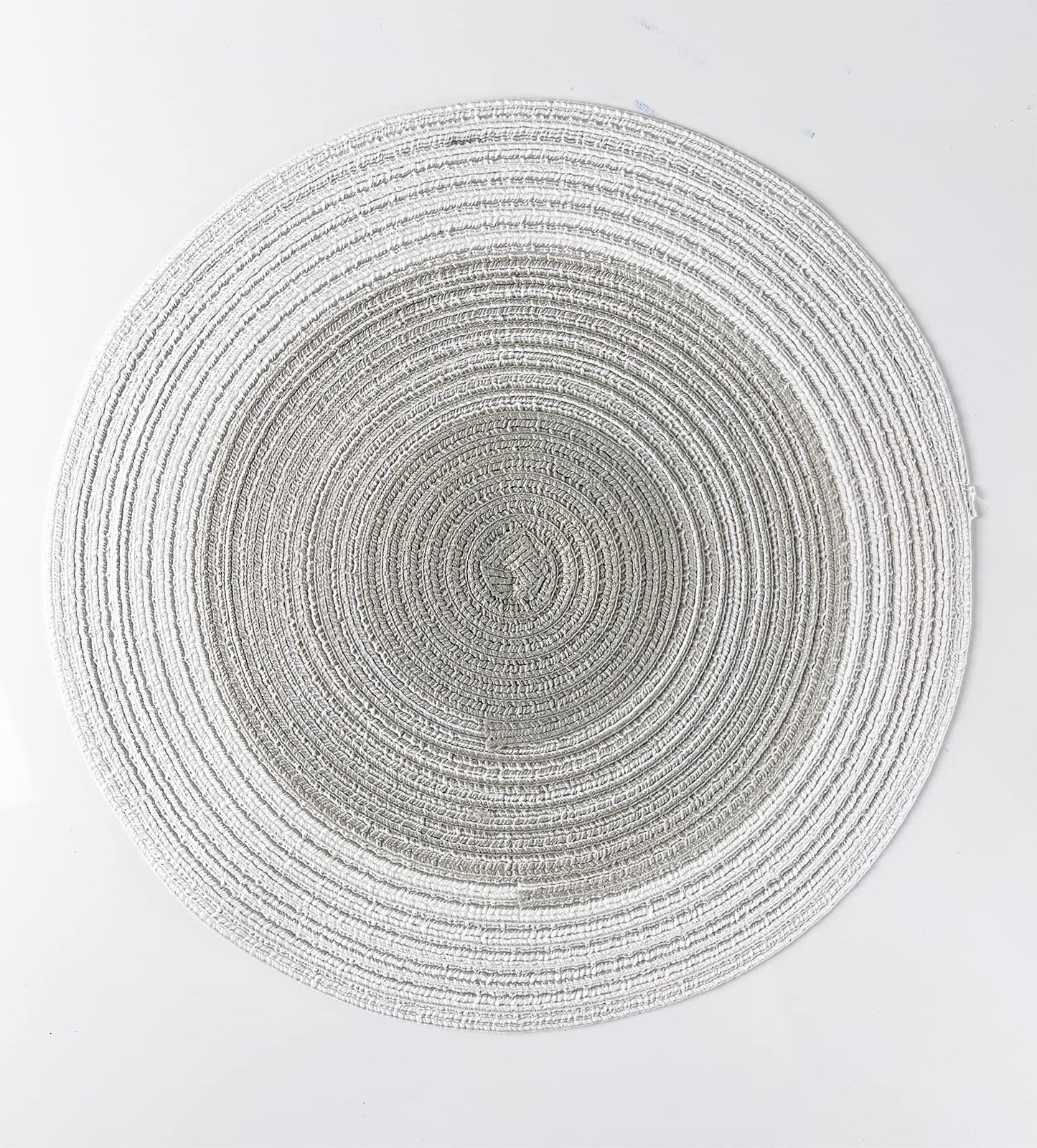 Fennco Styles Handmade Gradient Textured Ramie Placemats 14" Round, Set of 4 – Braided Table Mats Heat Resistant Insulation for Home Décor, Dining Table, Everyday Use, Banquets, Special Events