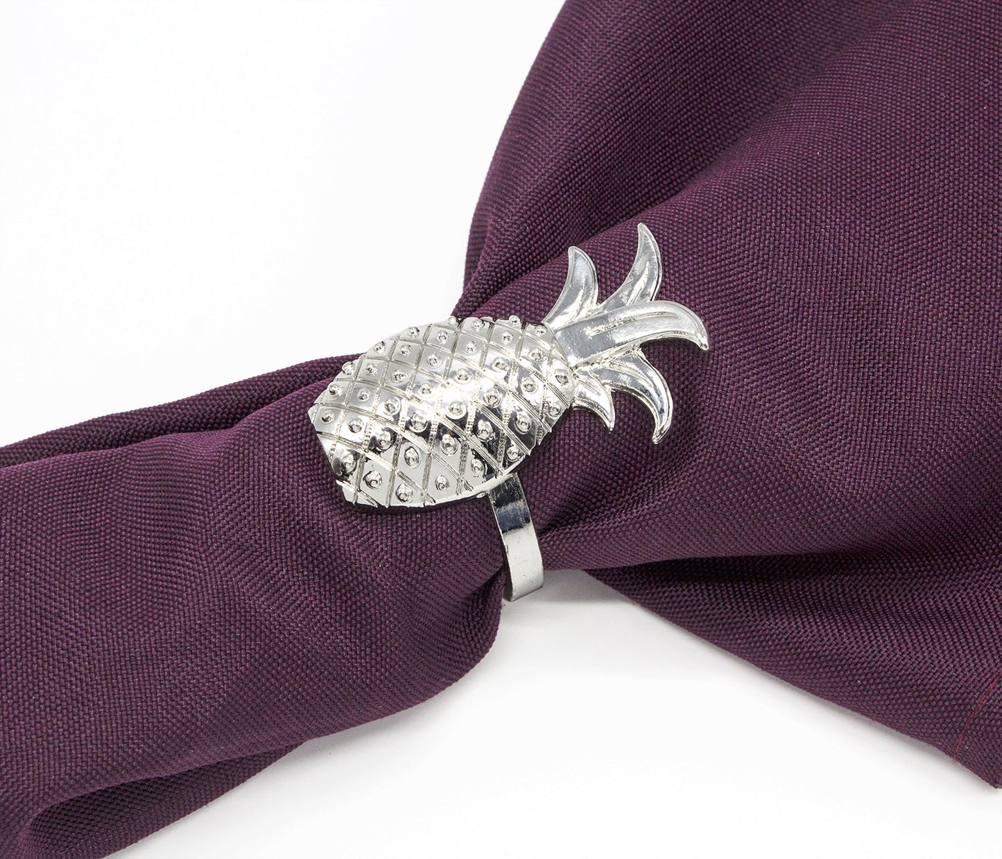 Fennco Styles Stylish Pineapple Metal Napkin Rings - Set of 4