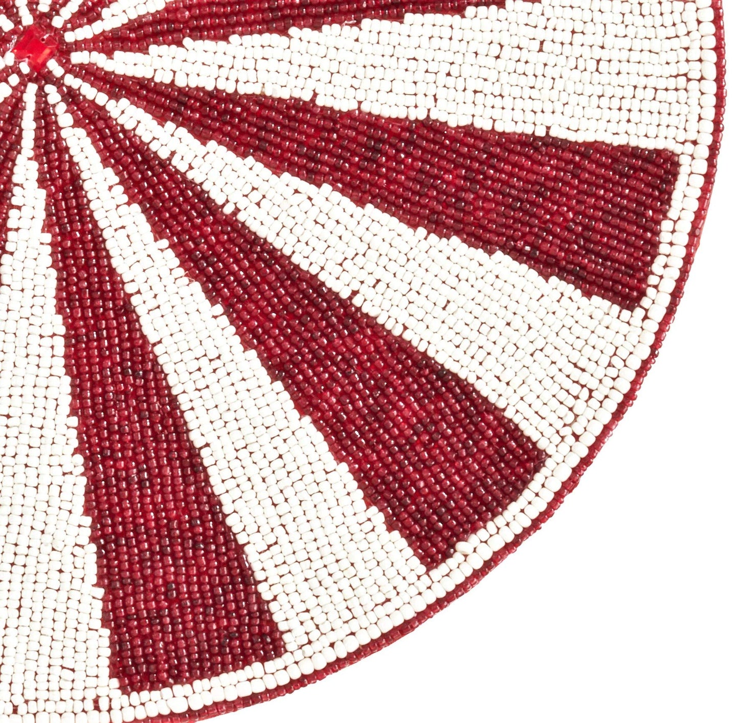 Fennco Styles Holiday Peppermint Candy Cane Hand Beaded Table Runner - Christmas Table Cover for Home Décor, Family Gathering, Banquets and Special Occasion