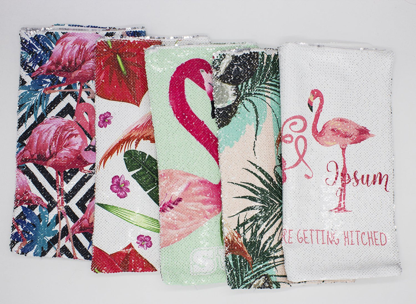 Fennco Styles Reversible Flamingo Mermaid Sequin Magic Throw Pillow 16" Square-5 Designs