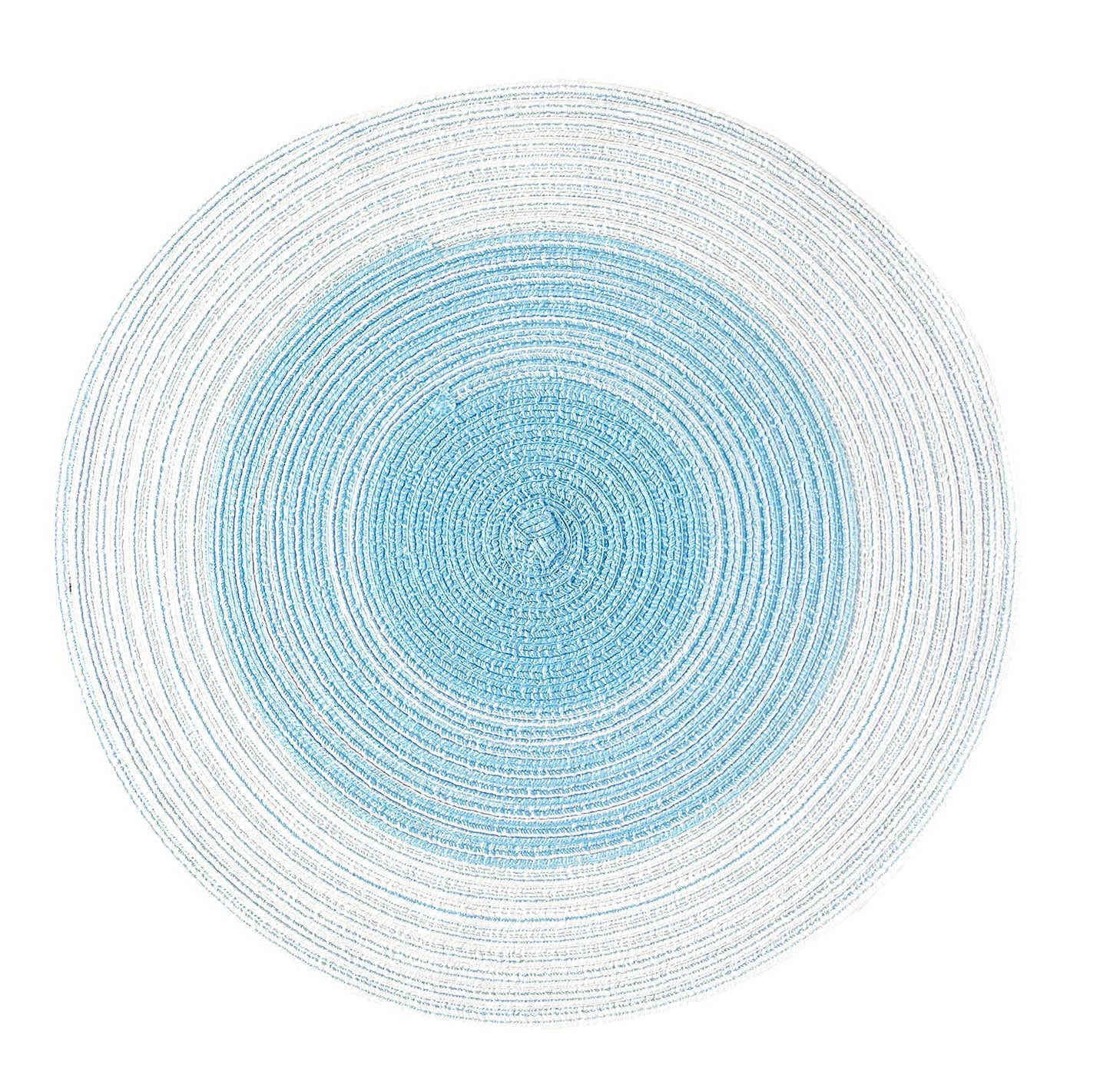 Fennco Styles Handmade Gradient Textured Ramie Placemats 14" Round, Set of 4 – Braided Table Mats Heat Resistant Insulation for Home Décor, Dining Table, Everyday Use, Banquets, Special Events