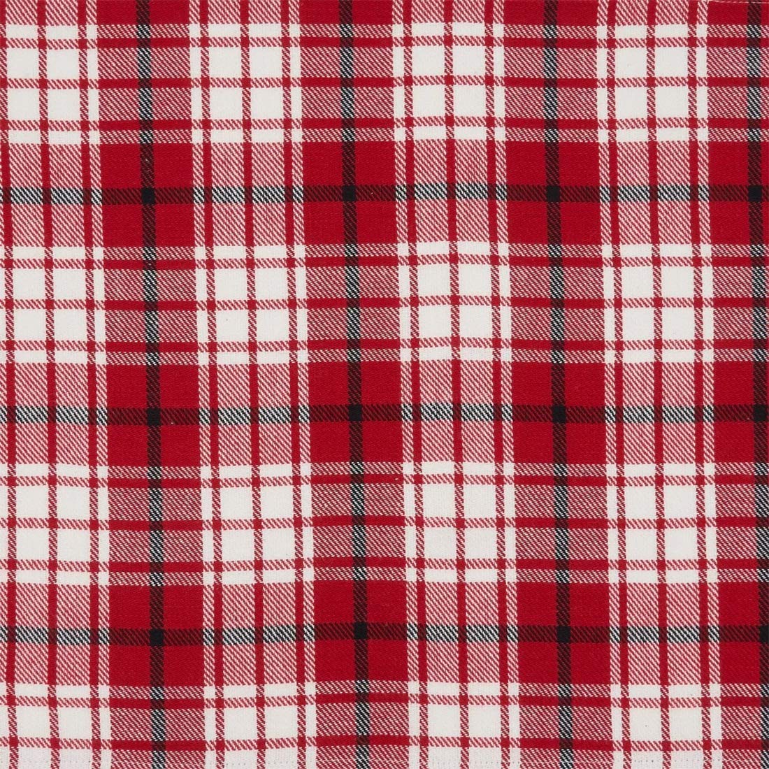 Fennco Style Holiday Plaid Cotton Table Runner 16" W x 72" L - Red Festive Table Cover for Christmas Décor, Everyday Use, Banquet, Family Gathering and Special Occasion